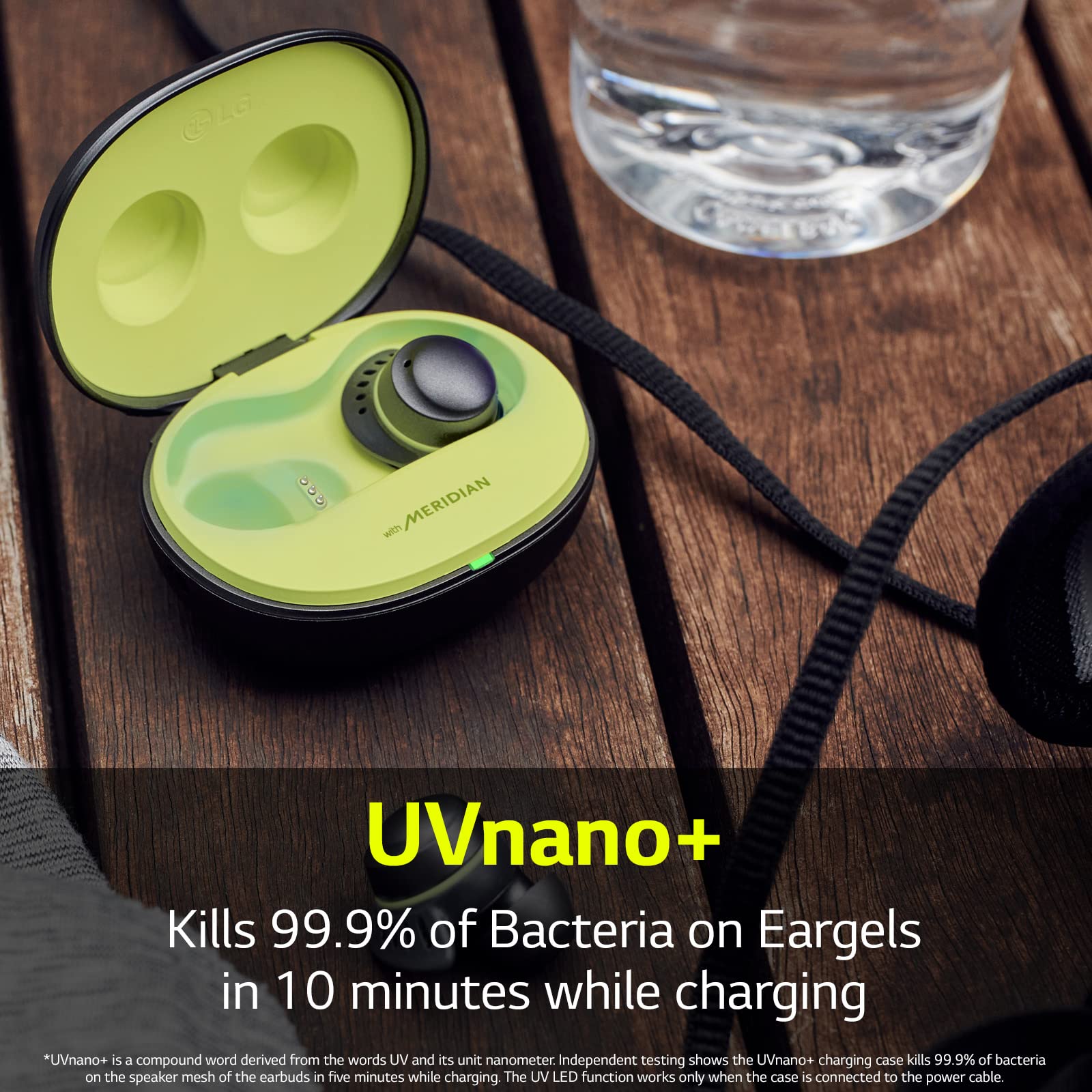 LG TONE Free TF8 True Wireless Bluetooth Earbuds with UVnano Charging Case - IP67 Waterproof & Dustproof, Black (Small Size) - Perfect for Running, Gym Workouts & Outdoor Sports