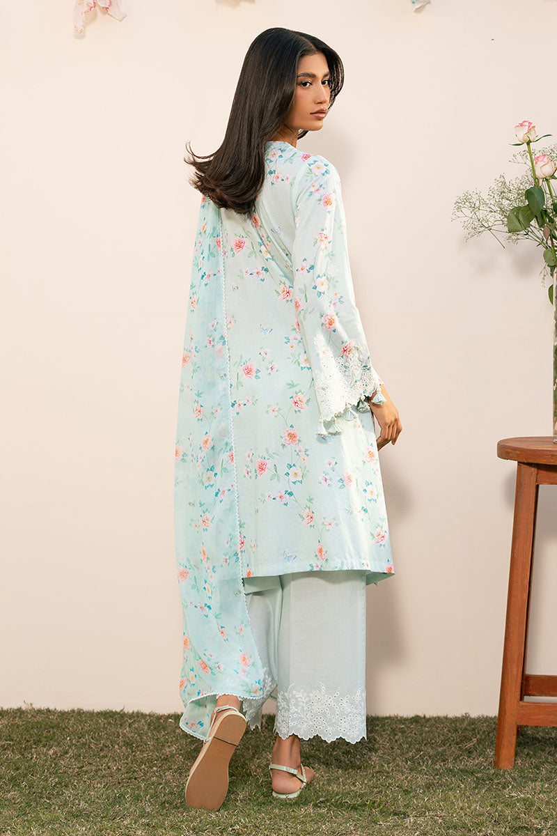 AQUA DEW 3-Piece Ethnic Outfit Set for Women - Embroidered Cotton Shirt, Palazzo Pants & Dupatta - Perfect for Festivals, Weddings & Special Occasions