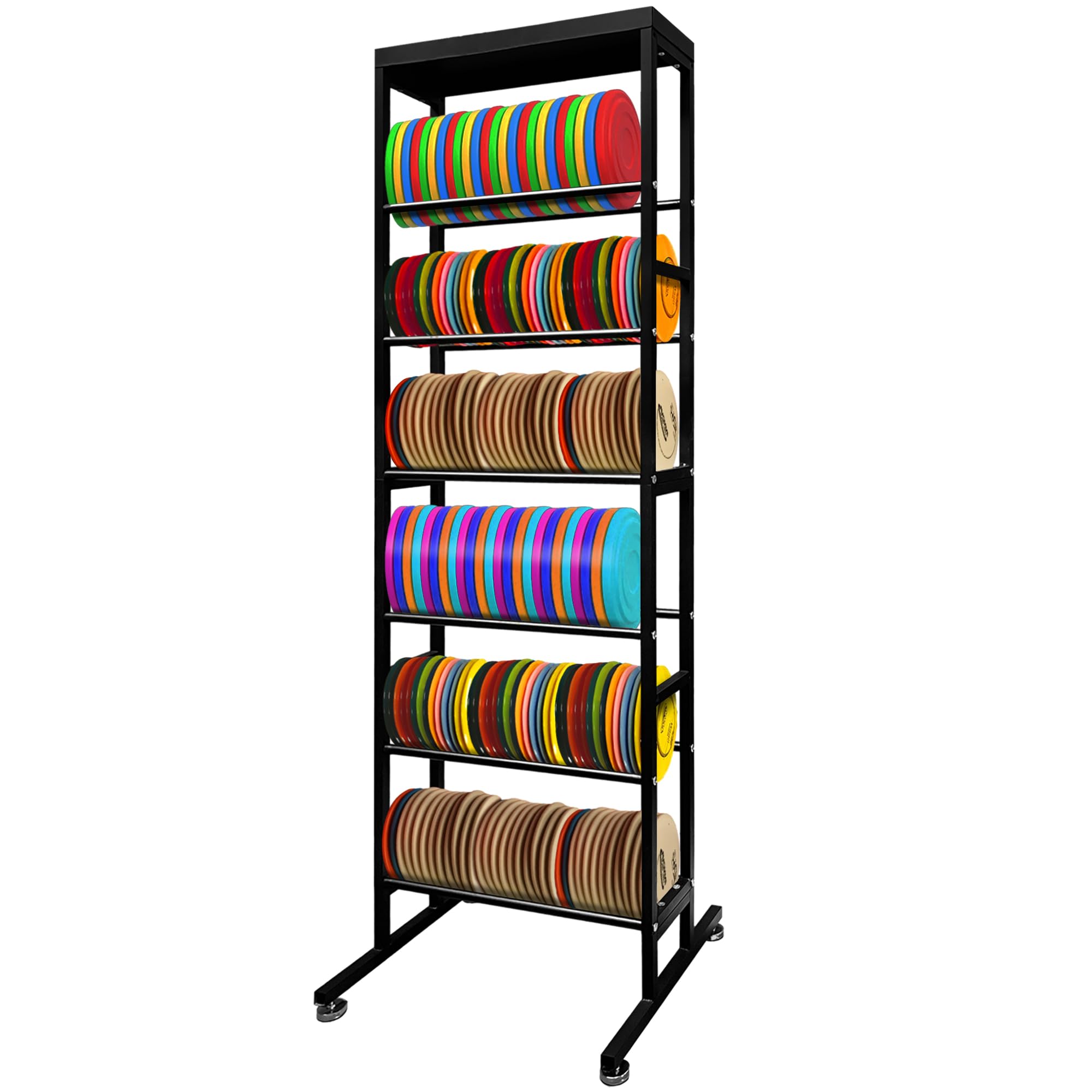 Montex 6-Tier Metal Disc Golf Storage Rack - Heavy Duty Golf Disc Organizer for Home, Garage & Outdoor Use - Perfect for Disc Golf Enthusiasts & Tournament Players