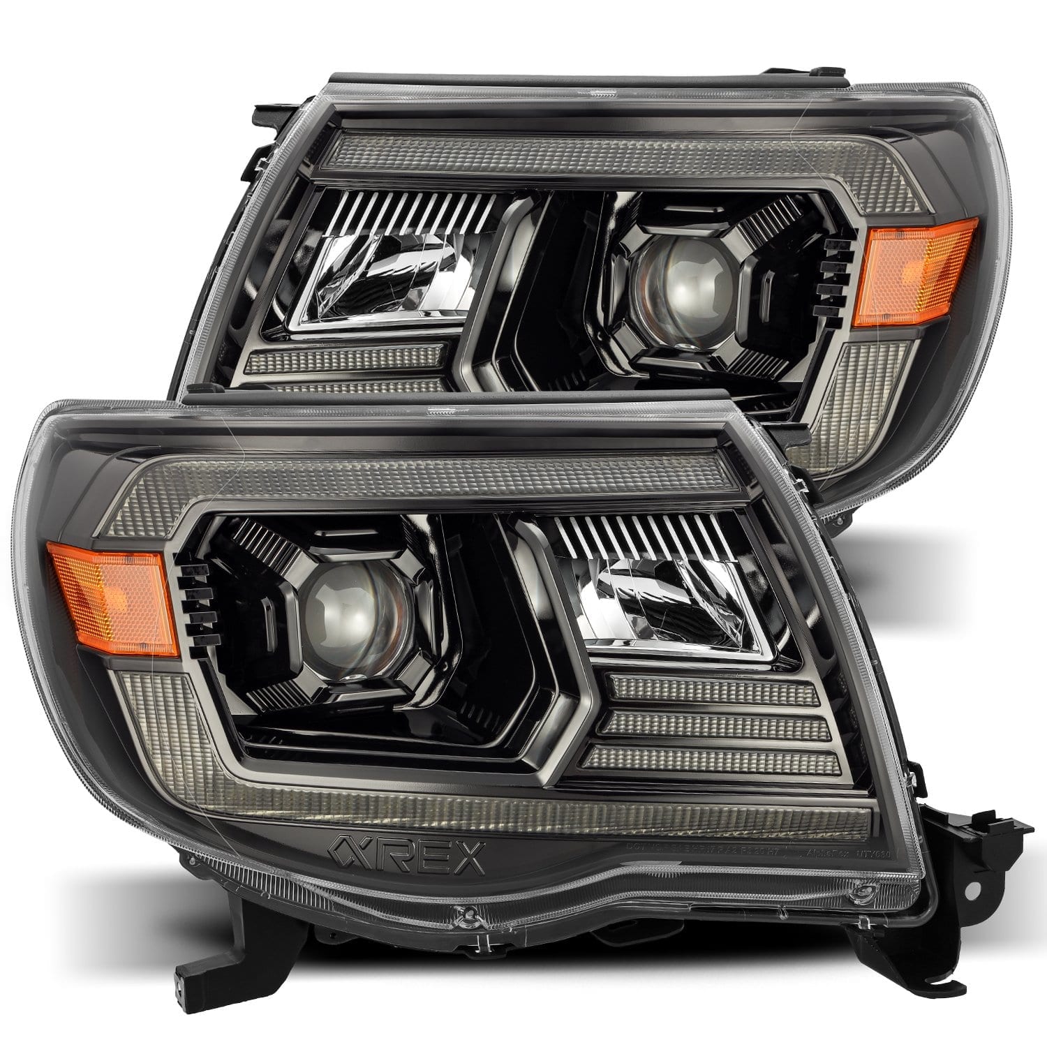 2005-2011 Toyota Tacoma LUXX Series LED Projector Headlights - Alpha Black Alpha Rex 880739 - High Performance Lighting Upgrade for Off-Road & Night Driving
