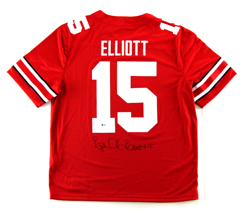 Authentic Ezekiel Elliott Signed Ohio State Nike Game Style Red Jersey - Limited Edition Collectible for Sports Fans & Memorabilia Enthusiasts - Perfect for Display, Gifts & Game Day Decor