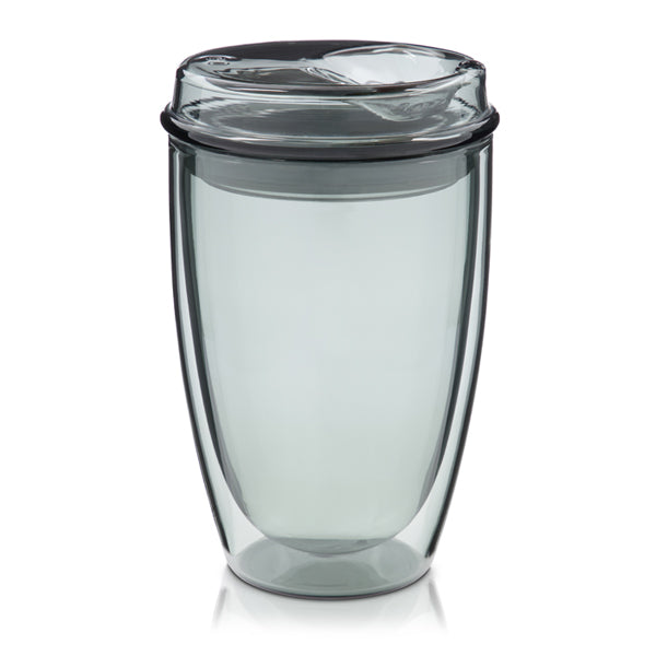 Good Cuppa The Big Reusable Glass Cup - 20oz Insulated Tumbler with Lid & Straw for Hot/Cold Drinks - Perfect for Coffee, Tea, Smoothies at Home, Office or Travel
