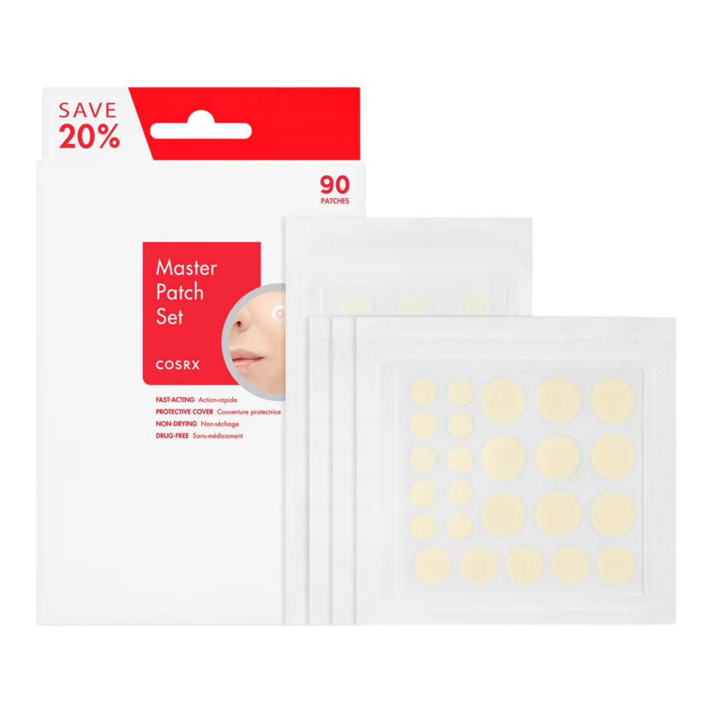 COSRX Master Patch Set - Original Fit (3 Sheets) & Clear Fit (1 Sheet) for Acne Treatment | Hydrocolloid Pimple Patches for Face, Overnight Spot Healing - Perfect for Travel & Daily Skincare Routine