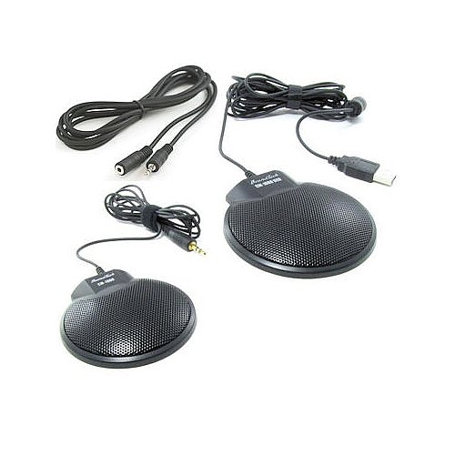 Sound Tech CM-1000USB & CM-1000 Dual Pack Conference Microphone with 6ft Extension Cord - Ideal for Business Meetings, Webinars & Online Classes