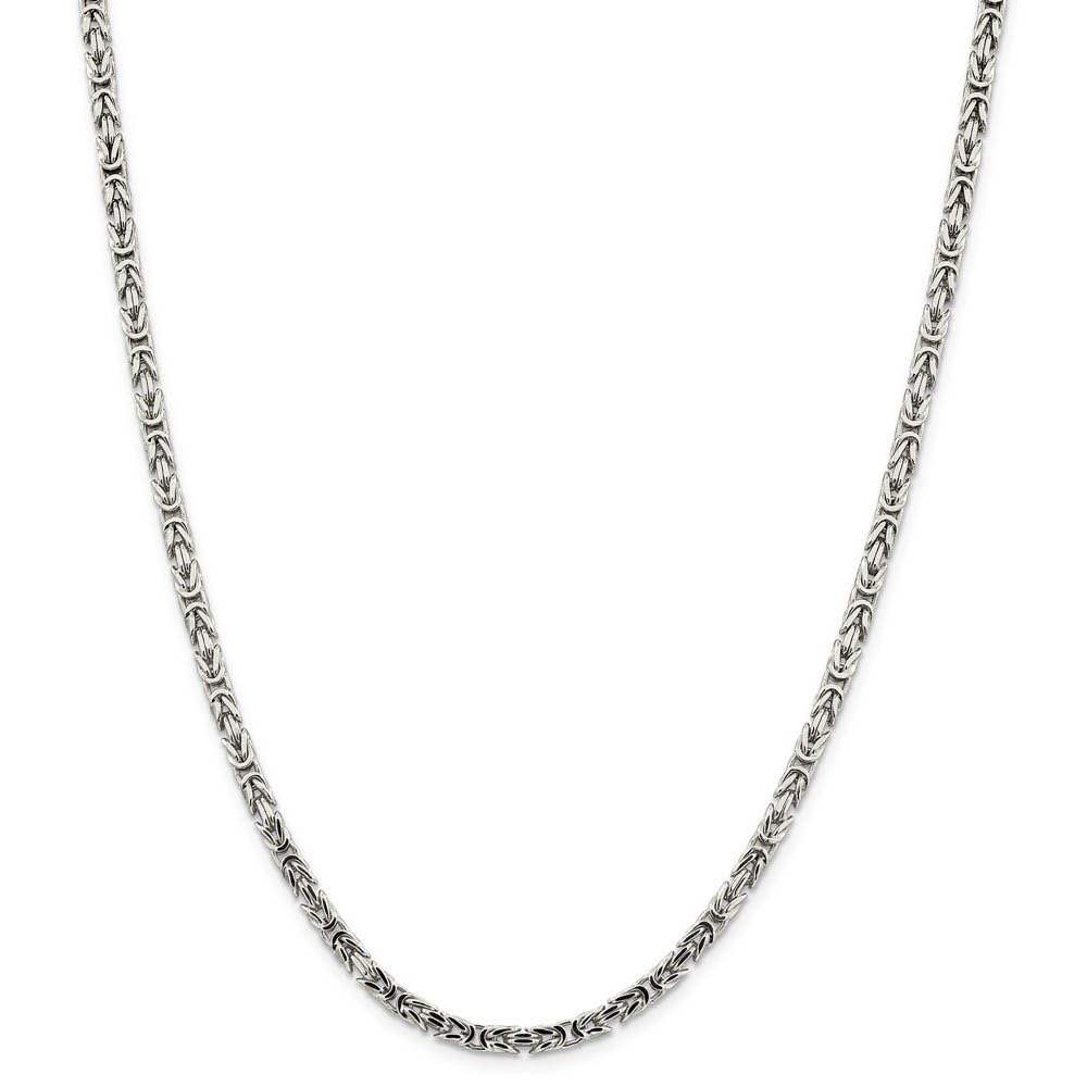 Sterling Silver Byzantine Chain Necklace 3.25mm - Elegant Jewelry for Women