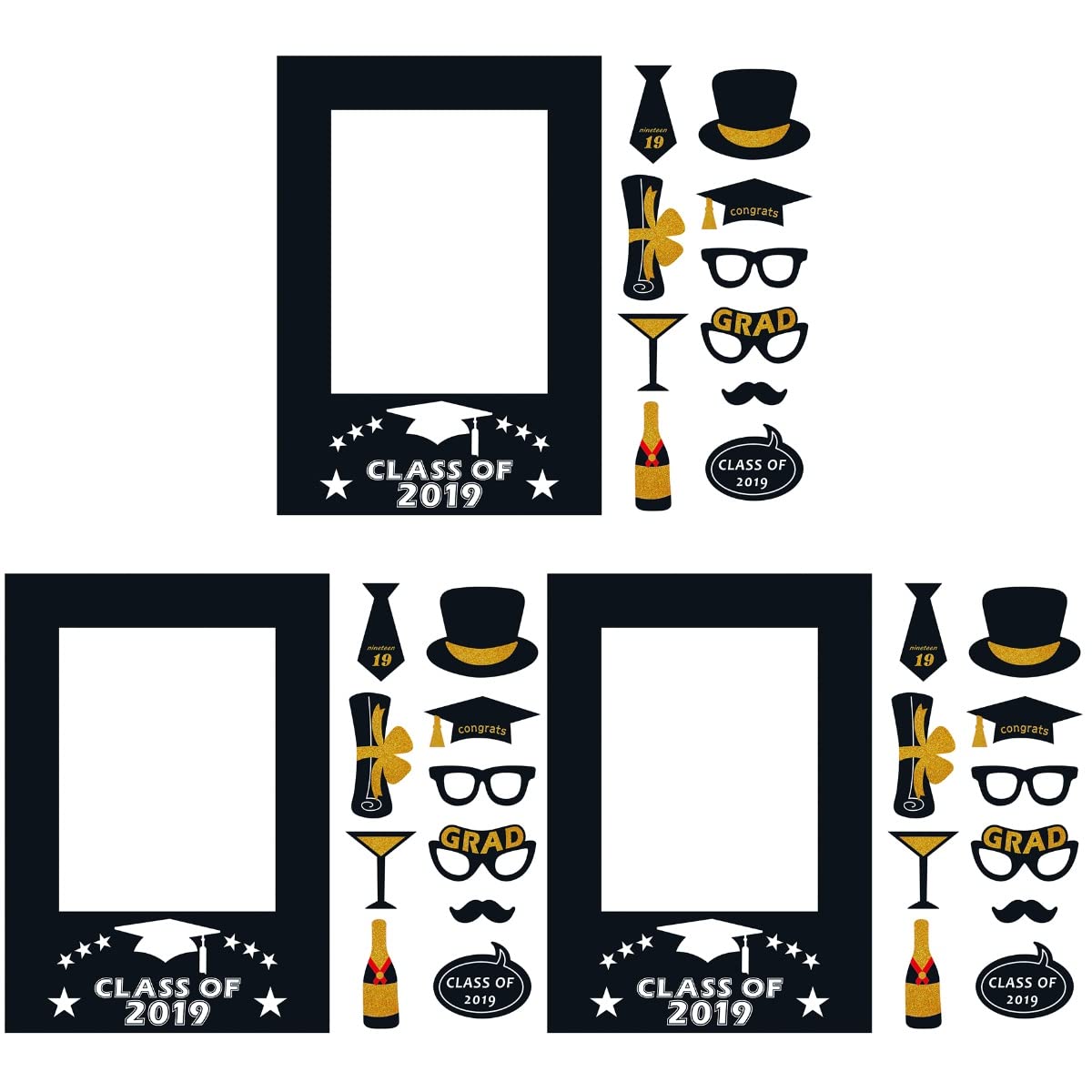 33 Pcs Graduation Party Decorations - Class of 2023 Photo Frames, DIY Graduation Props for Party Decorations - Perfect for Graduation Ceremonies, Photo Booths & School Celebrations