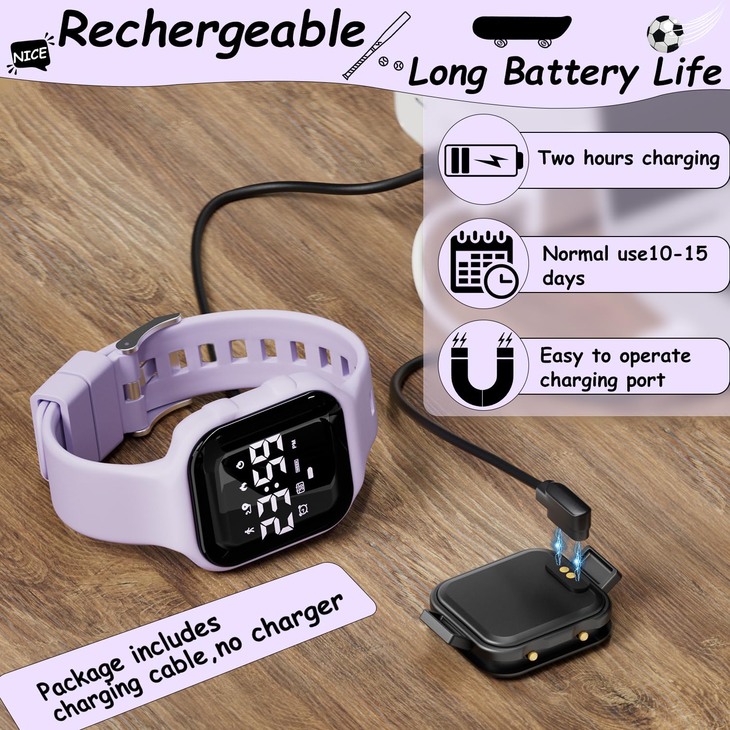 GOLDEN HOUR Kids Digital Sports Watch with Fitness Tracker, Alarm, Stopwatch - Waterproof Smart Watch for Boys & Girls Ages 4-12 - Perfect for School, Sports & Outdoor Activities