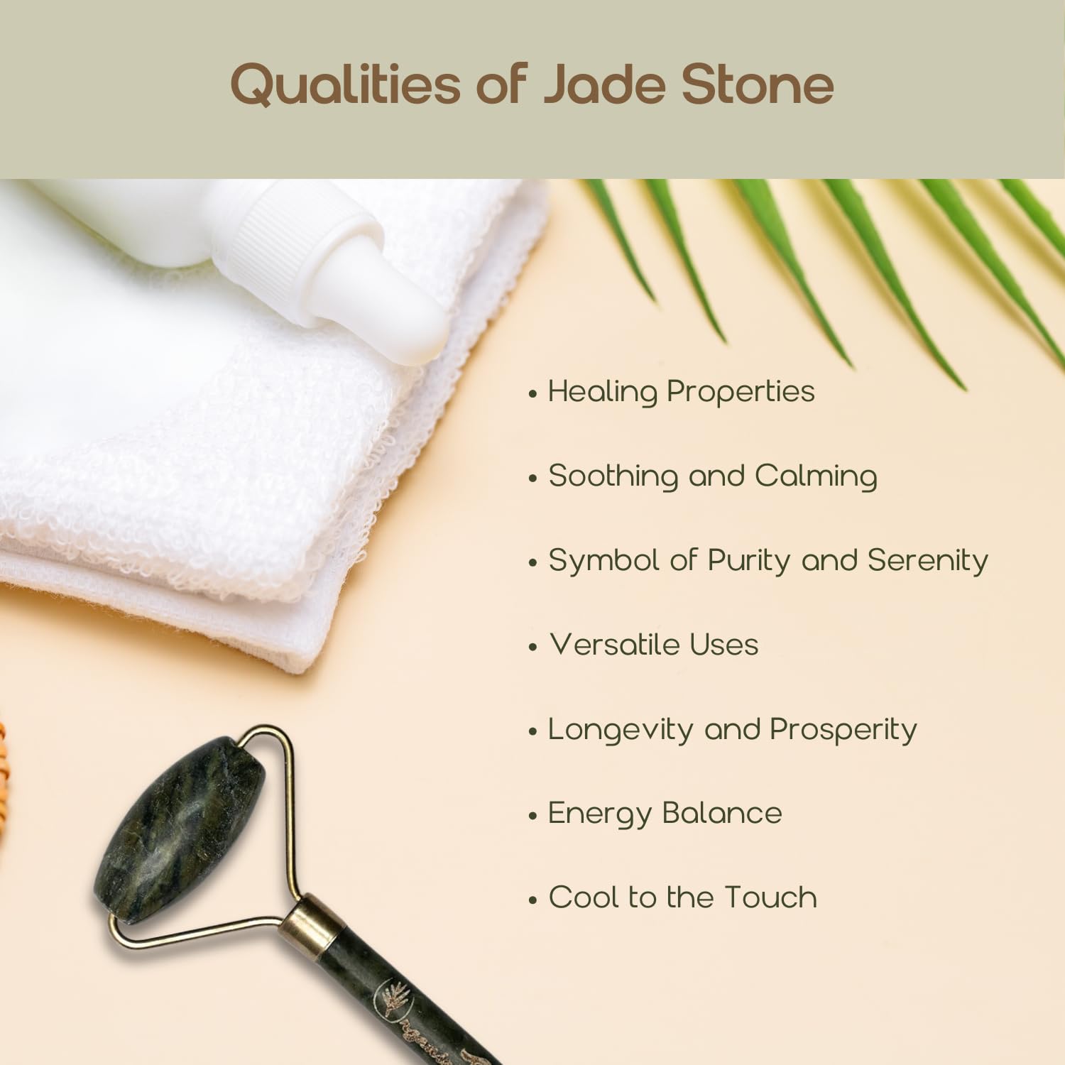 Organic Green Quartz Jade Roller for Women & Men – Face Massage Tool to Reduce Wrinkles, Puffiness & Stress | Natural Skincare for Glowing Skin | Use for Eyes, Jaw, Neck & Facial Acupressure Therapy | Perfect for Morning Routine, Spa Day & Self-Care Relaxation