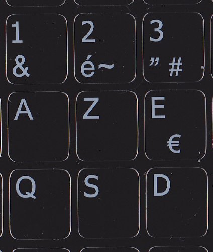 French AZERTY Replacement Keyboard Stickers for PC & Laptop - Black Vinyl Decals | Perfect for Typing, Coding & Gaming (Windows/Mac Compatible)