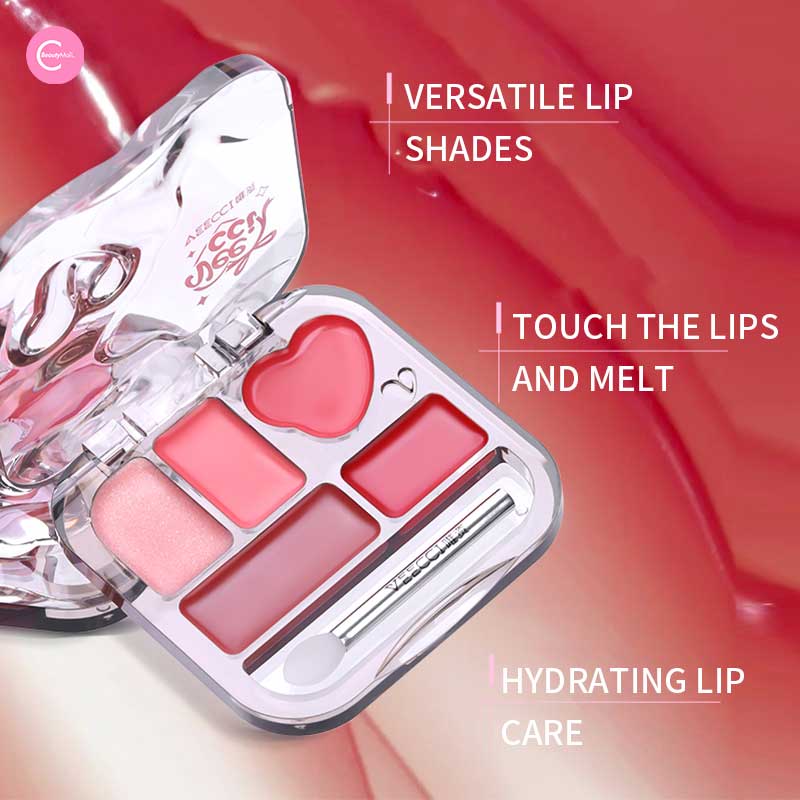 VEECCI Customizable Lip Gloss Palette - 12 Colors Vegan & Cruelty-Free Makeup Kit for Professional Artists & DIY Beauty - Perfect for Bridal, Party & Photo Shoot Makeup
