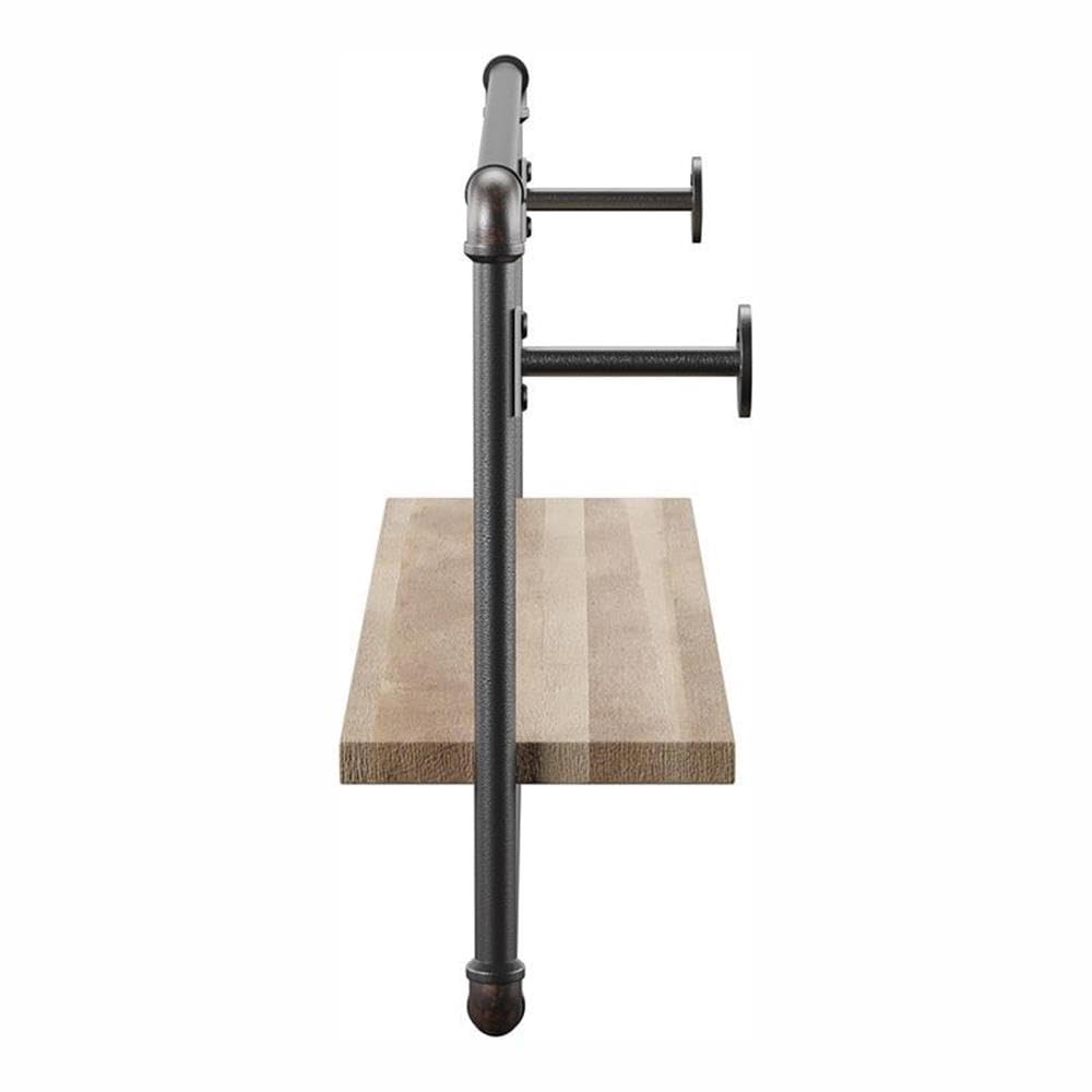 Furniture of America Alvara 27.5-Inch Metal Wall Shelf in Sand Black - Perfect for Living Room, Bedroom & Bathroom Storage & Decor