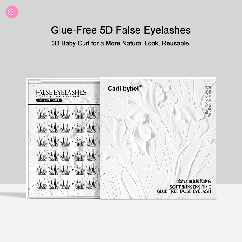 CARLI BYBEL 5D Baby Curl Self-Adhesive False Eyelashes - Natural Wispy Lashes for Everyday Wear & Special Occasions