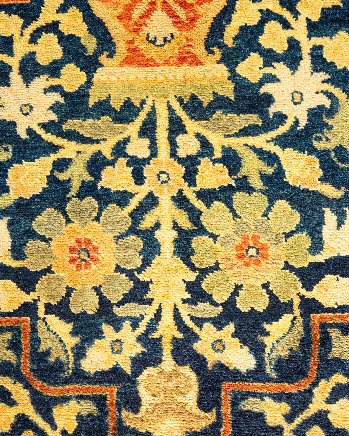 Handmade Blue Oriental Wool Area Rug 6x9 - Solo Rugs One of a Kind Hand Knotted Traditional Mogul Design for Living Room, Bedroom & Home Decor