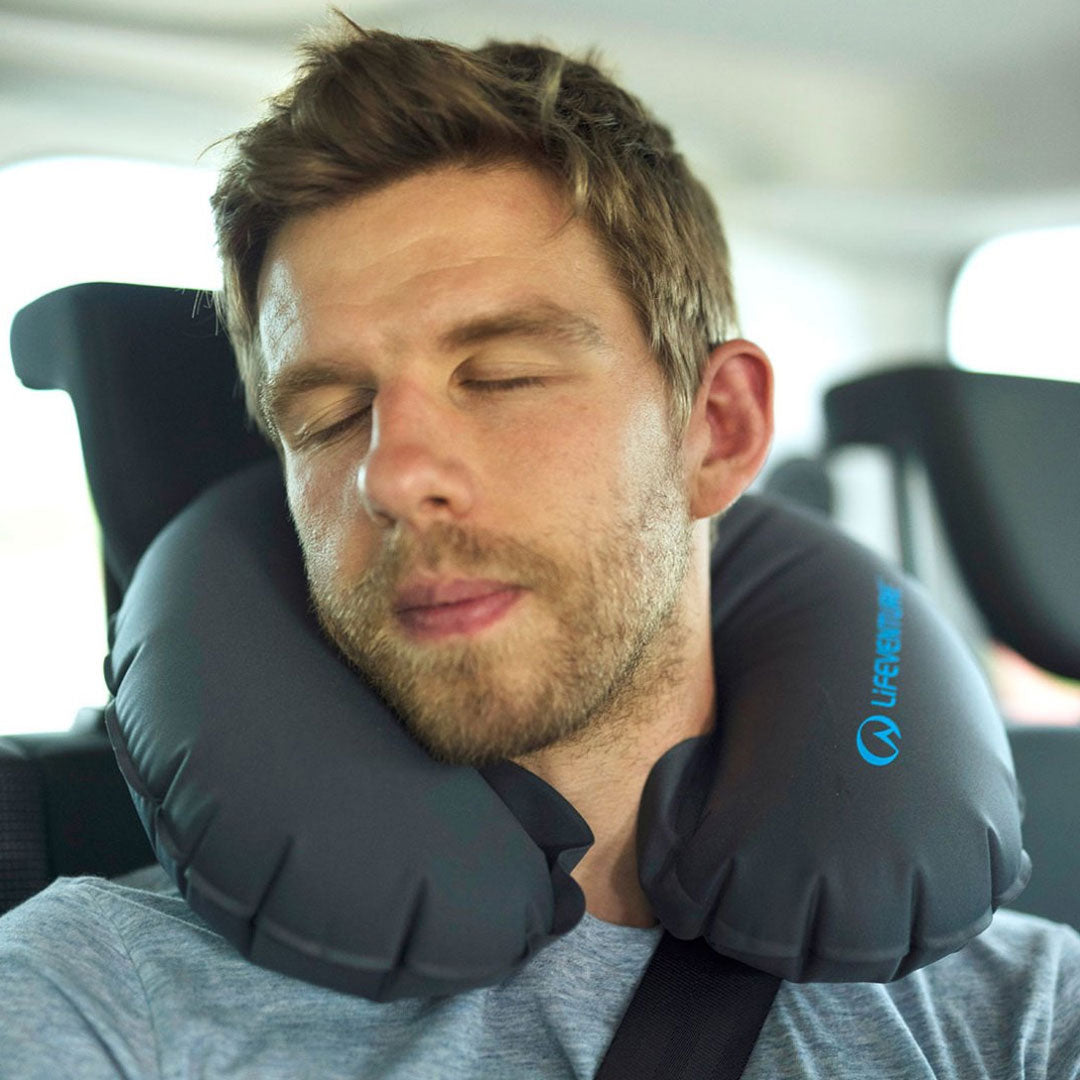 Lifeventure Inflatable Neck Pillow - Ultra Comfort Travel Pillow for Airplane, Car & Camping - Compact & Supportive Neck Rest for Long Flights & Road Trips
