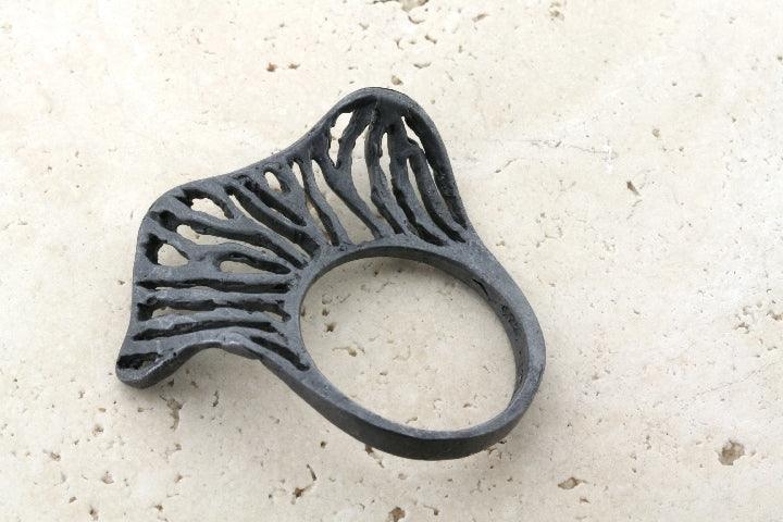Large Open Wave Band Oxidized Silver Bangle Bracelet - Perfect for Boho Chic & Casual Outfits