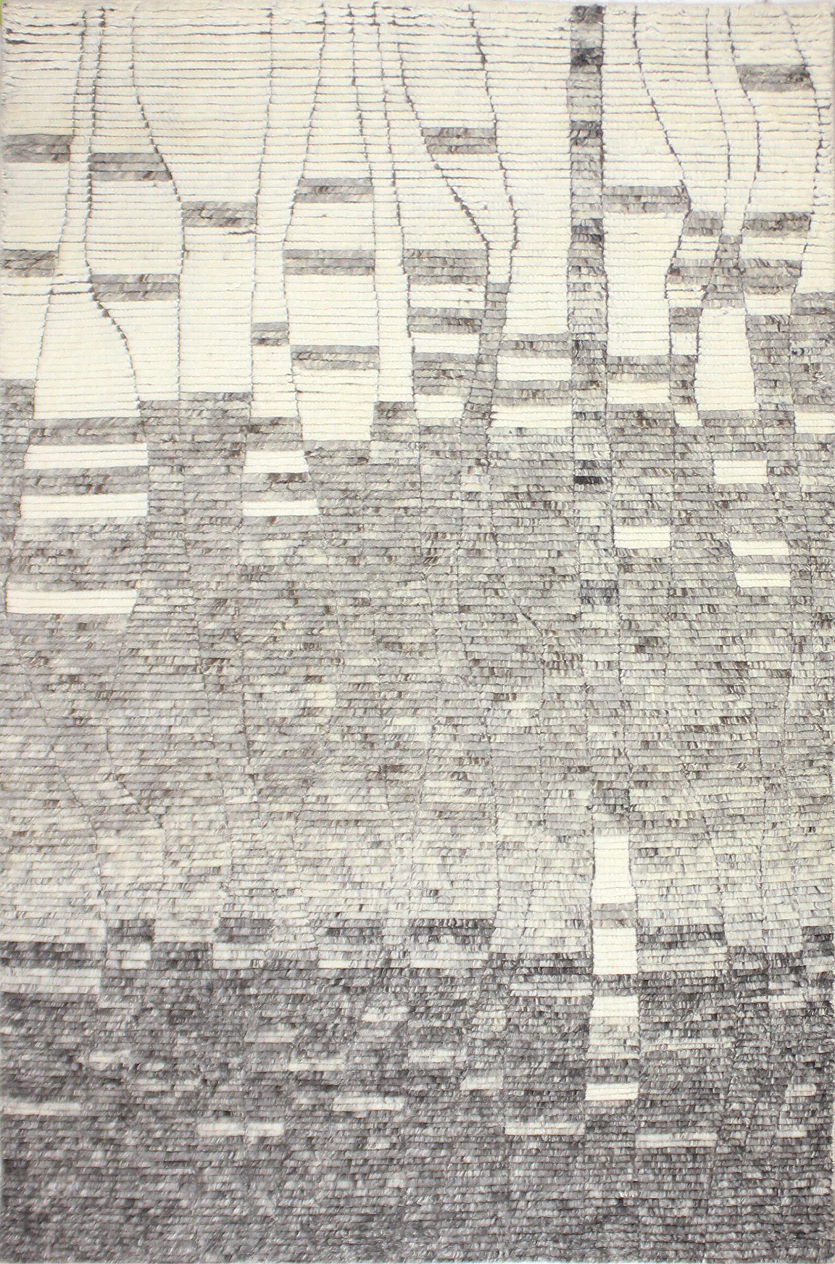 Bashian Marrakesh Hand Knotted Transitional Moroccan Ivory Grey Area Rug - Perfect for Living Room, Bedroom & Home Decor