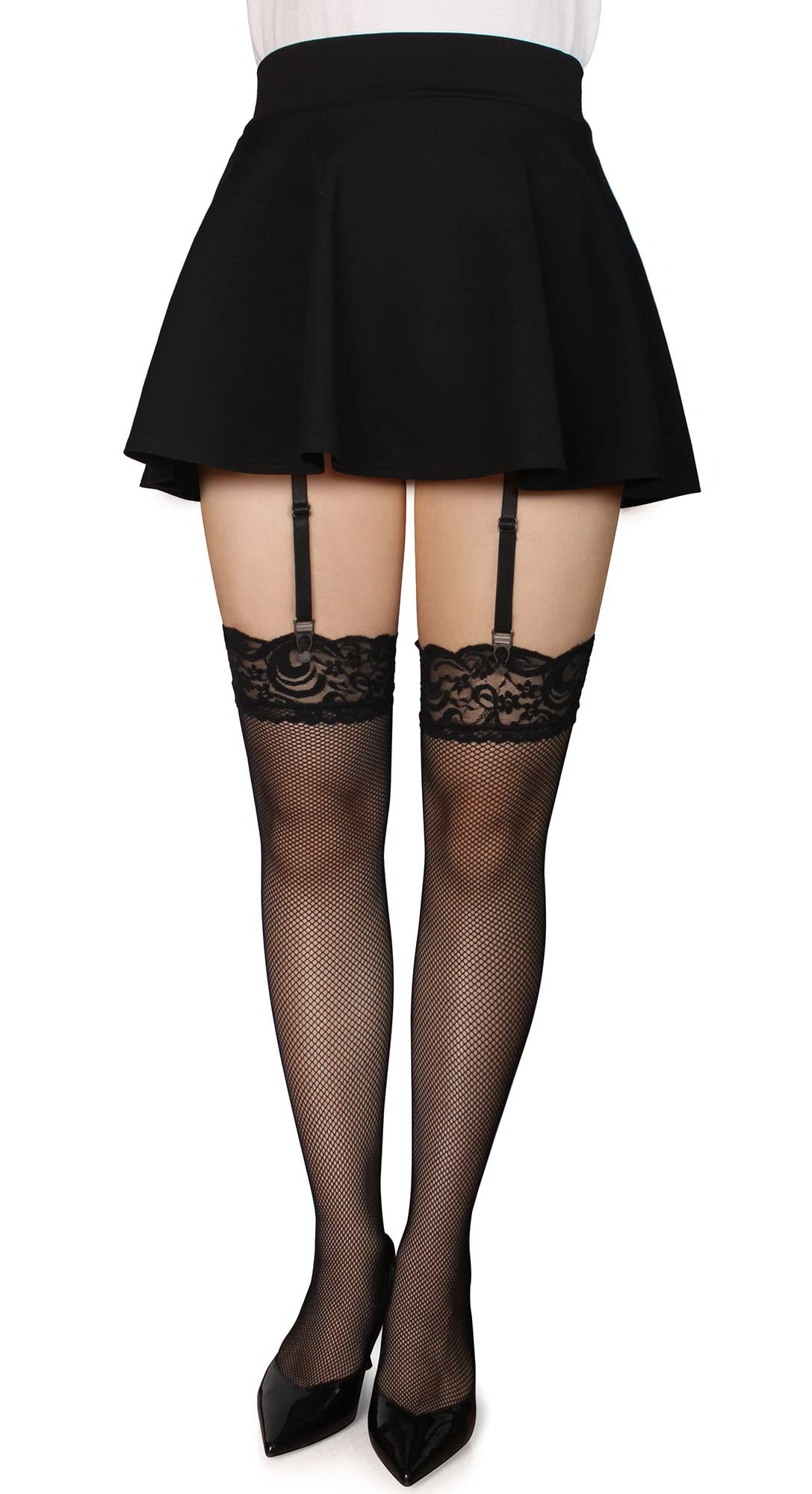 Black Women's Plus Size Suspender Garter Belt for Thigh High Socks & Stockings - Sexy Lingerie for Boots, Date Night & Boudoir Photography