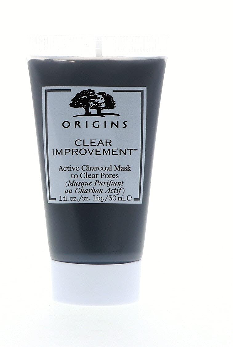 Origins Clear Improvement Active Charcoal Mask - Travel Size 1 Oz - Deep Cleansing & Pore Minimizing Face Mask for Oily & Acne-Prone Skin - Perfect for Travel, Gym & On-The-Go Skincare