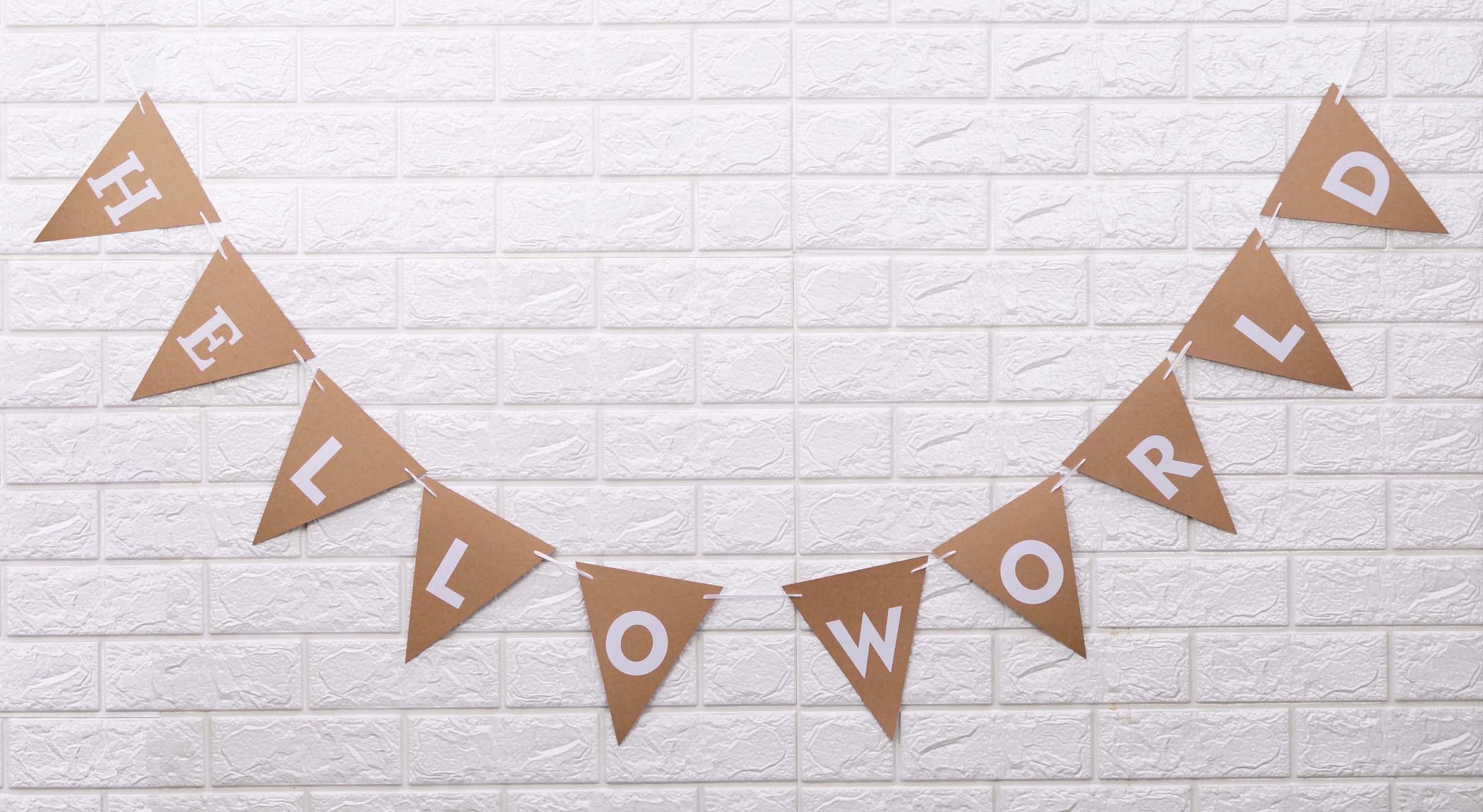 Pre-Assembled Rustic Kraft Bunting Flags - Baby Shower Decorations, Gender Reveal Party Pennant Banner - Perfect for Nursery Decor, Birthday Parties & Wedding Celebrations