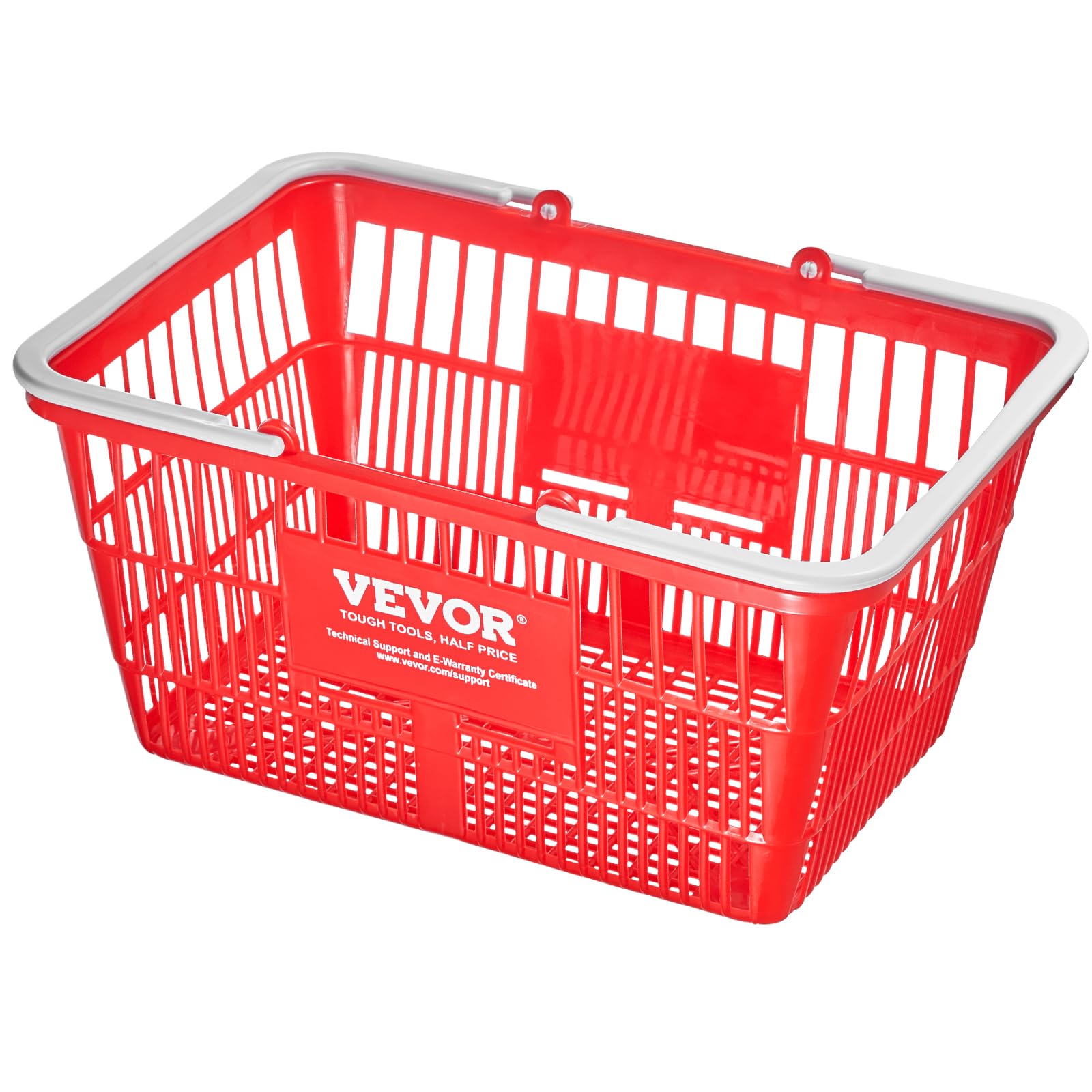 VEVOR 20-Pack Plastic Shopping Baskets with Handles - 21L Durable Grocery Baskets (16.5