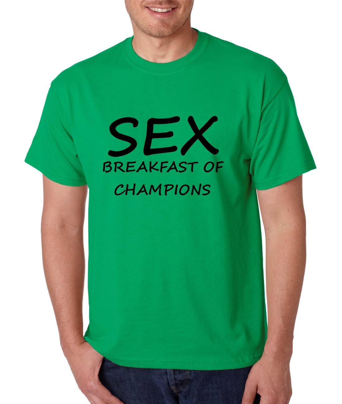 ALLNTRENDS Men's Funny Breakfast of Champions T-Shirt - Humorous Graphic Tee for Casual Wear, Gym & Everyday Outfits