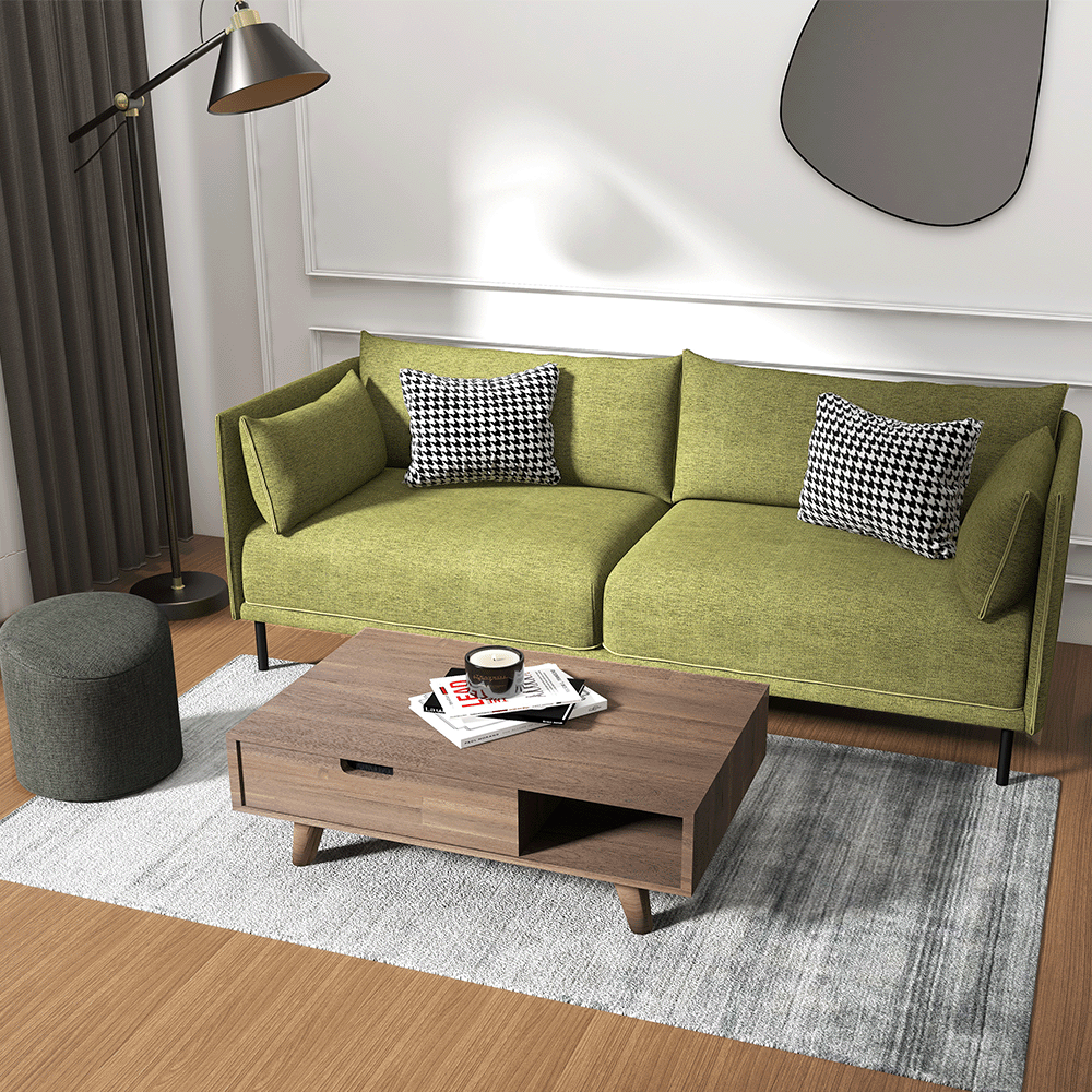 Nestle 2.5 Seater Sofa - Modern Fabric Living Room Couch with Sturdy Wooden Frame | Perfect for Small Spaces, Apartments & Cozy Home Decor