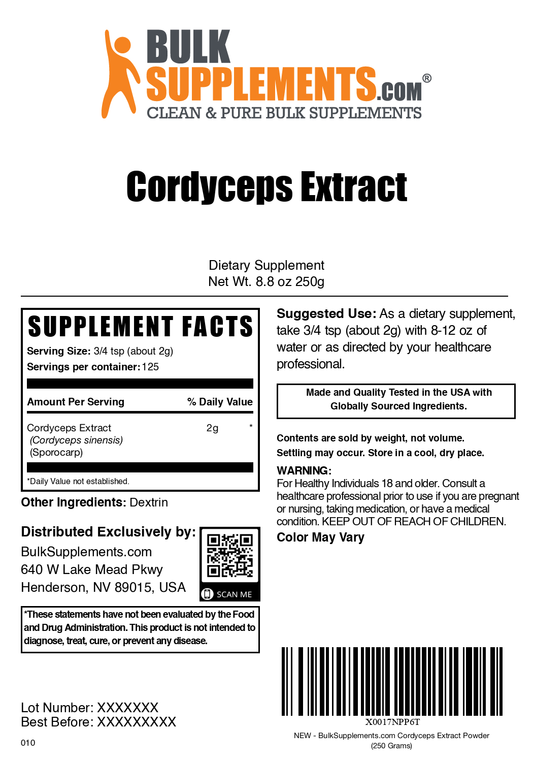Premium Organic Cordyceps Extract Powder - 100% Pure Mushroom Supplement for Immune Support & Energy Boost - Ideal for Tea, Smoothies & Wellness Drinks