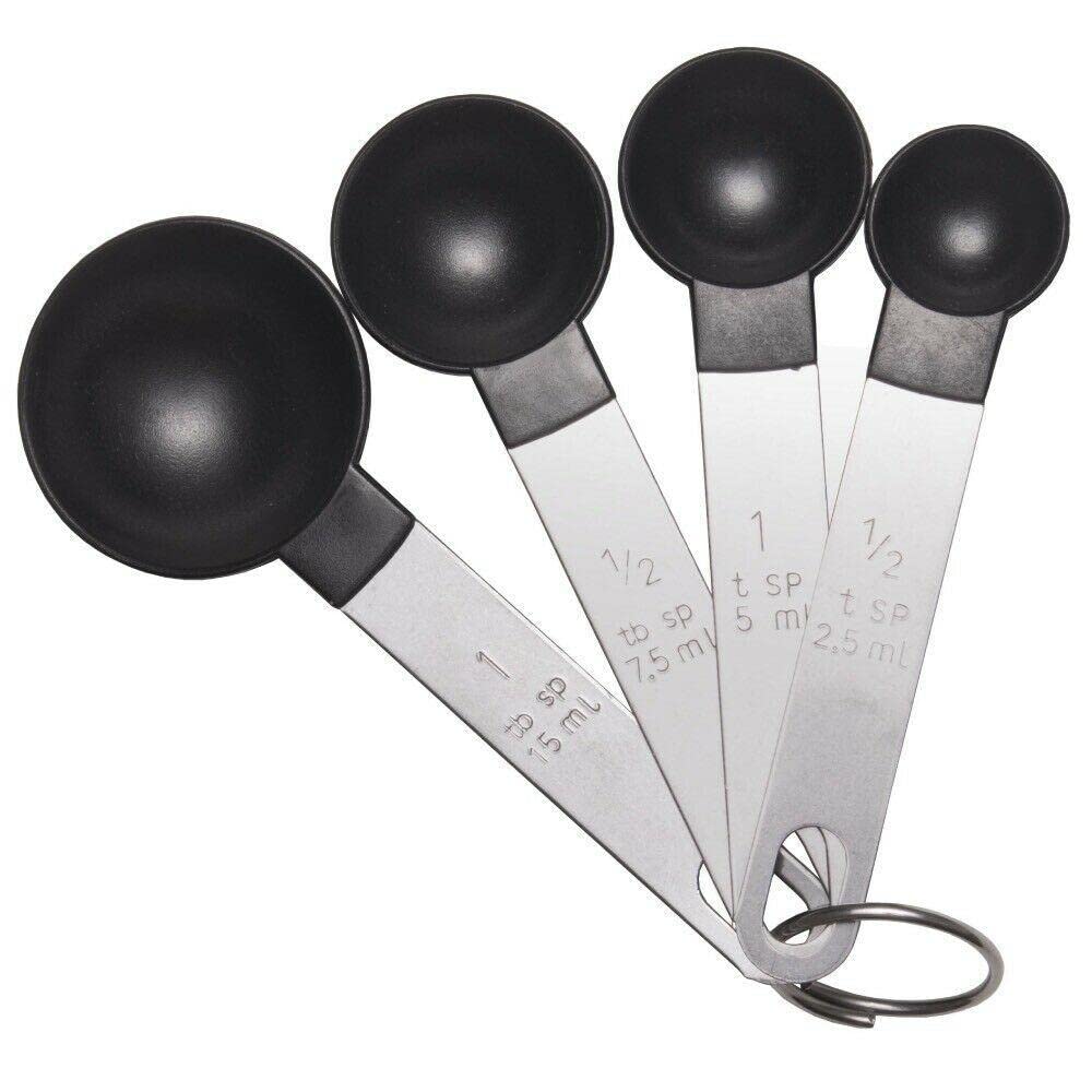 BouboboP 6-Piece Stainless Steel & Plastic Measuring Spoon Set - 4 Sizes for Precise Baking & Cooking | Essential Kitchen Tools for Measuring Dry/Liquid Ingredients, Spices, Coffee, Tea | Perfect for Home Bakers & Professional Chefs