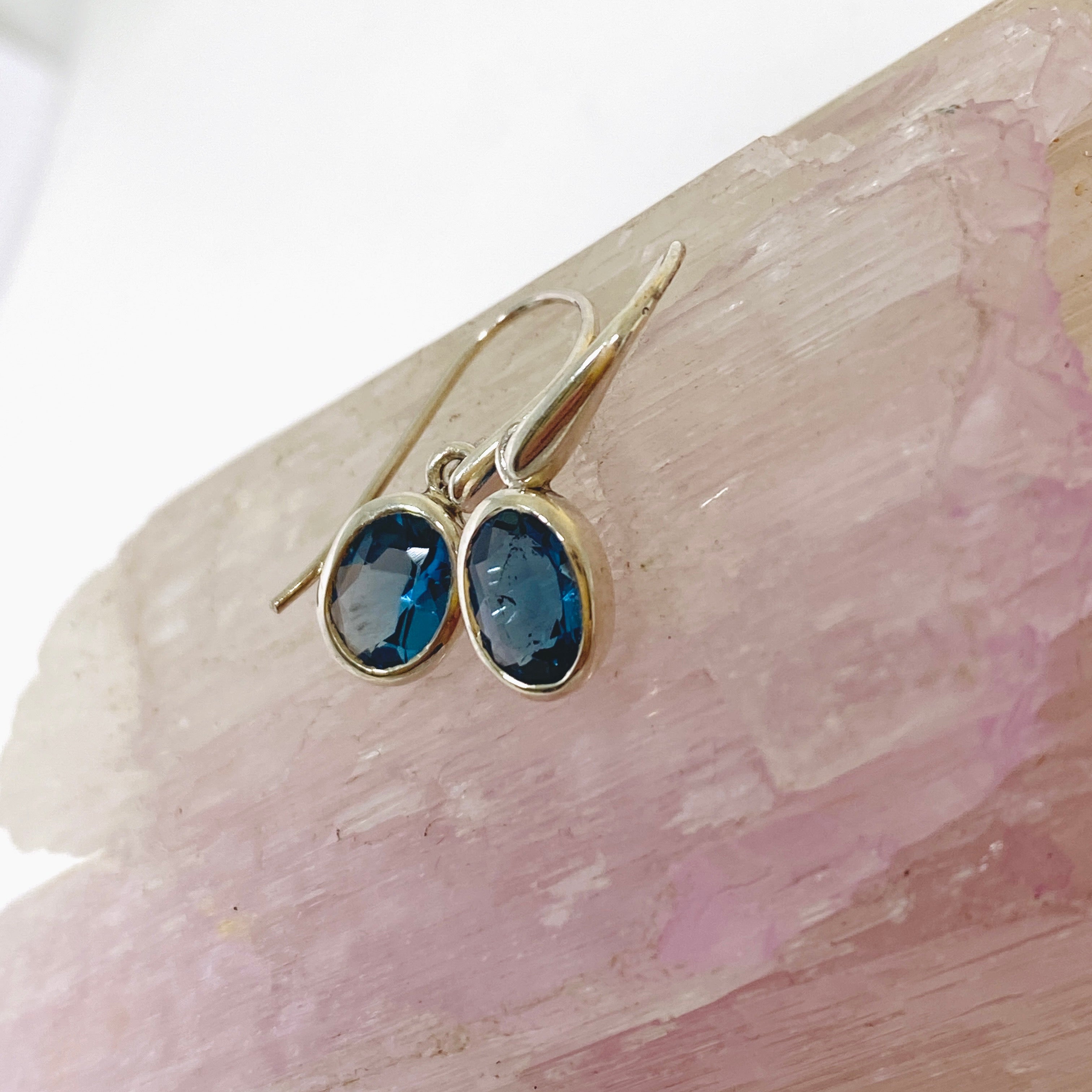 London Blue Topaz Oval Faceted Earrings for Women - 925 Sterling Silver Dangle Earrings - Elegant Jewelry Gift for Birthday, Anniversary & Valentine's Day - Perfect for Parties, Weddings & Special Occasions