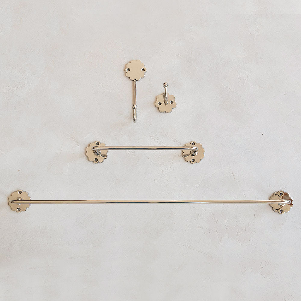 Premium Yellowbell Hooks & Bars Set - Polished Nickel Finish for Bathroom, Kitchen & Entryway Organization - Heavy Duty Wall Mounted Storage Solution for Towels, Robes & Coats