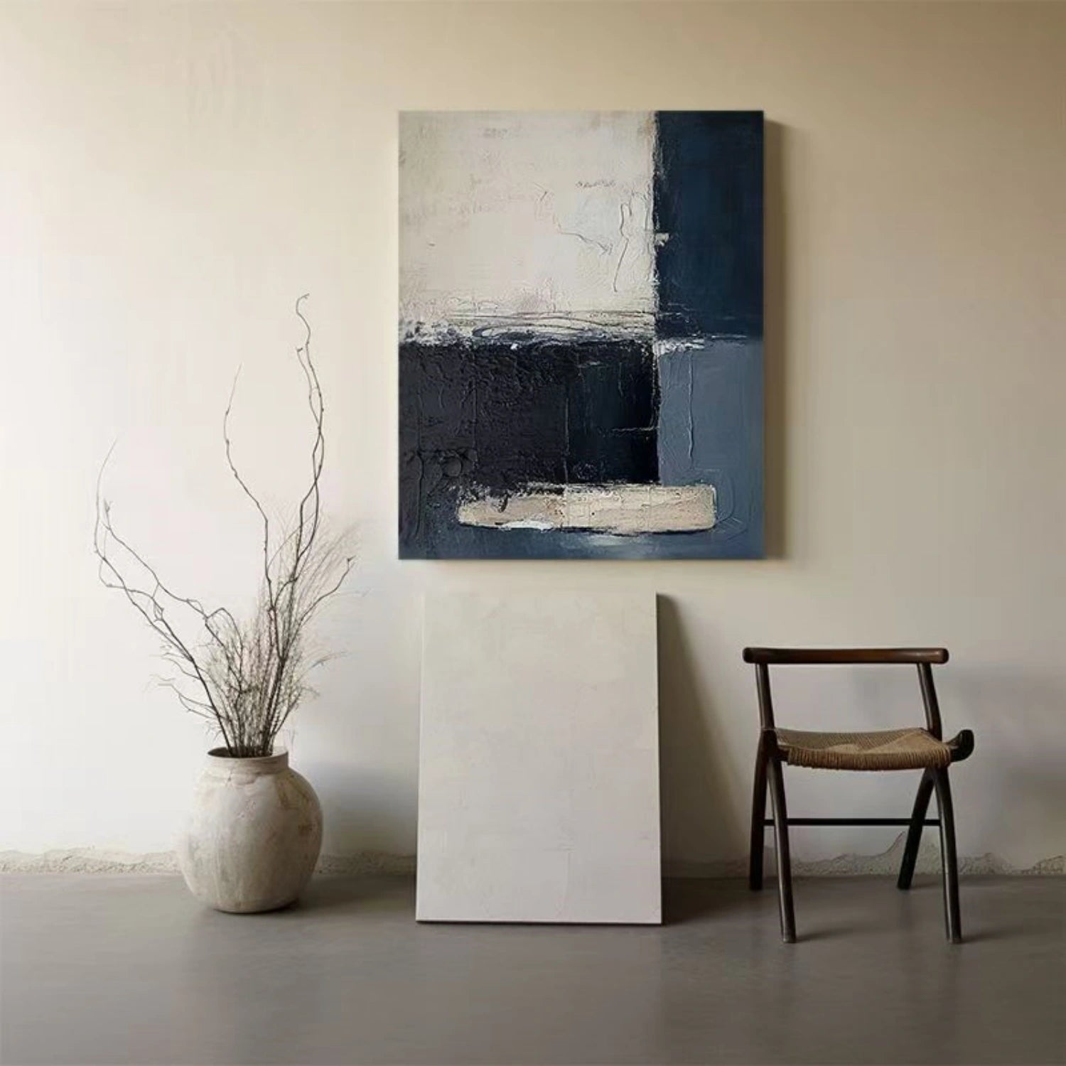 Abstract Texture Painting #AB 340 - Modern Wall Art Decor for Living Room, Bedroom & Office - Unique Handmade Canvas Artwork