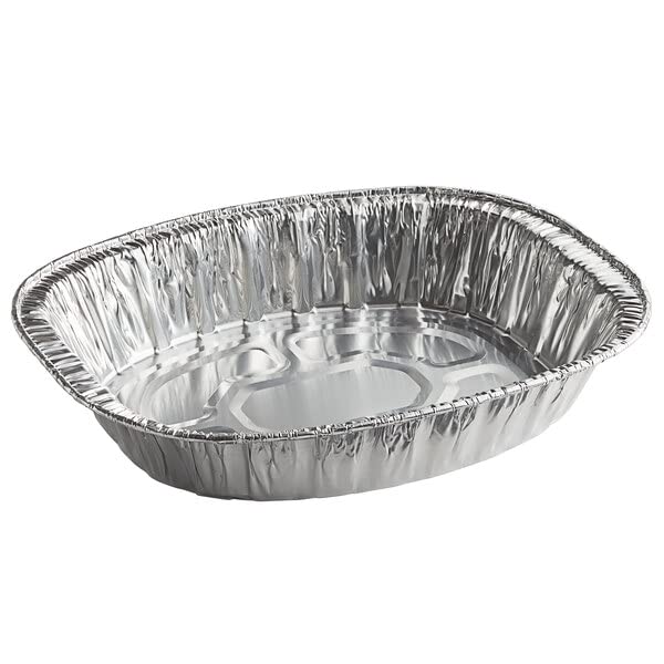 100-Pack Heavy-Duty Disposable Oval Roasting Pans - Extra Large Aluminum Foil Turkey Roaster for Chicken, Meat & Brisket - Perfect for Baking, Roasting & Holiday Cooking - Durable, Deep & Recyclable - Ideal for Thanksgiving, Christmas & Large Family Gatherings