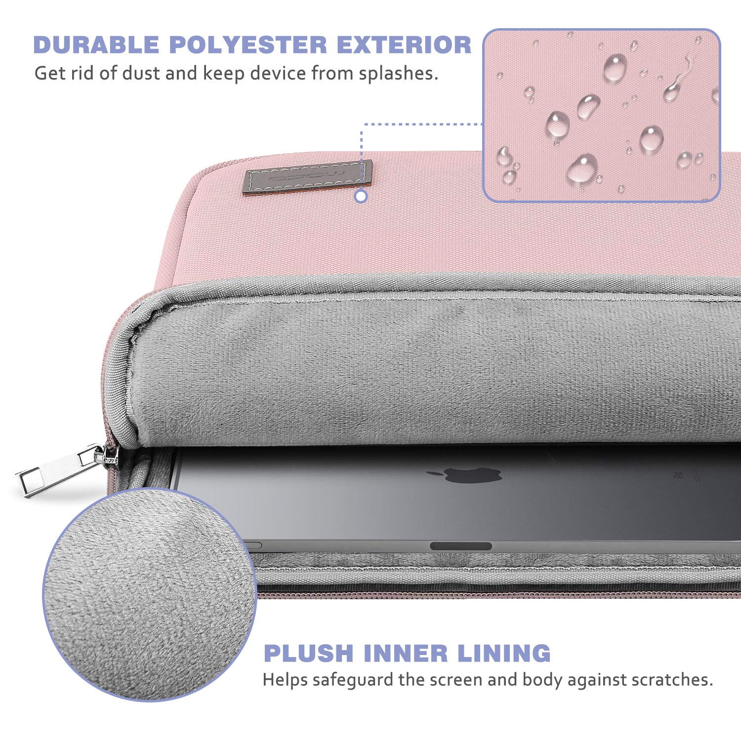MoKo 9-11 Inch Tablet Sleeve Case for iPad Air/Pro (2025-2023 Models) - Lightweight Protective Cover with Soft Lining - Perfect for Travel, Office & School - Pink