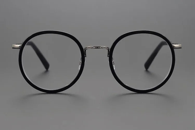 Stylish Aimee Unisex Full Rim Round Titanium Acetate Eyeglasses Frame 2804 - Lightweight & Durable for Work, Reading & Everyday Wear