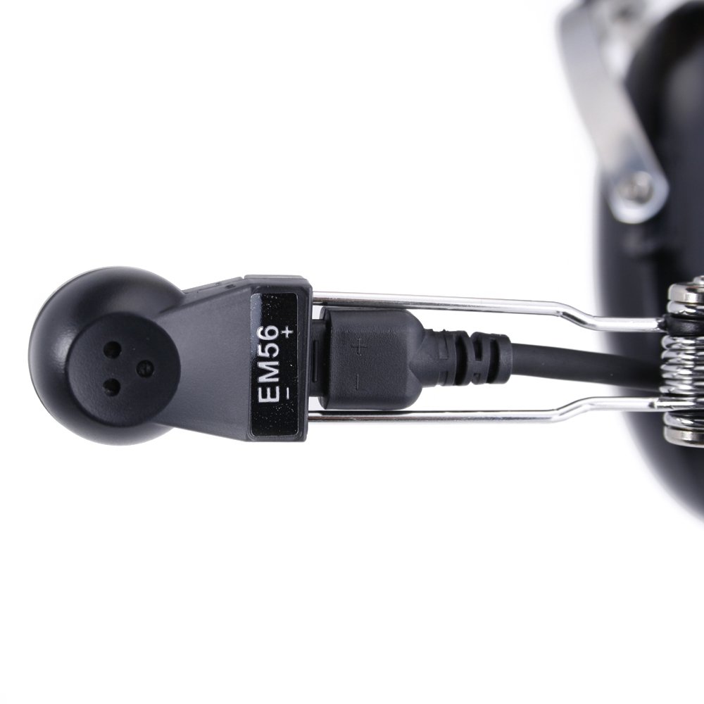 RA454 Black Aviation Stereo Pilot Headset - Durable & Noise-Reducing for General Aircraft - Perfect for Flight Training, Cockpit Communication & Long-Haul Flights