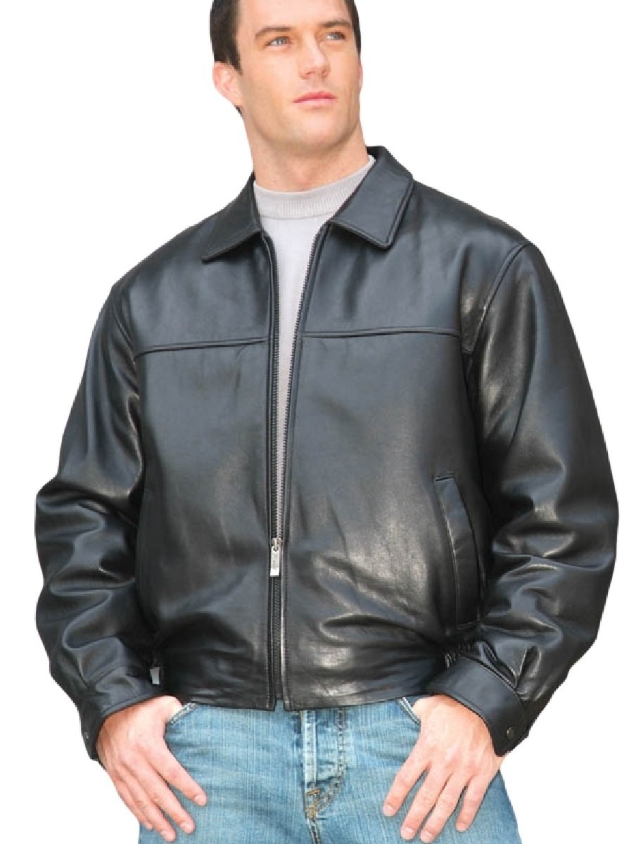 REED Men's New Zealand Lambskin Leather Jacket - Premium Genuine Sheepskin Biker Jacket for Men, Warm Winter Coat with Soft Inner Lining - Perfect for Motorcycle Riding, Outdoor Adventures & Casual Wear