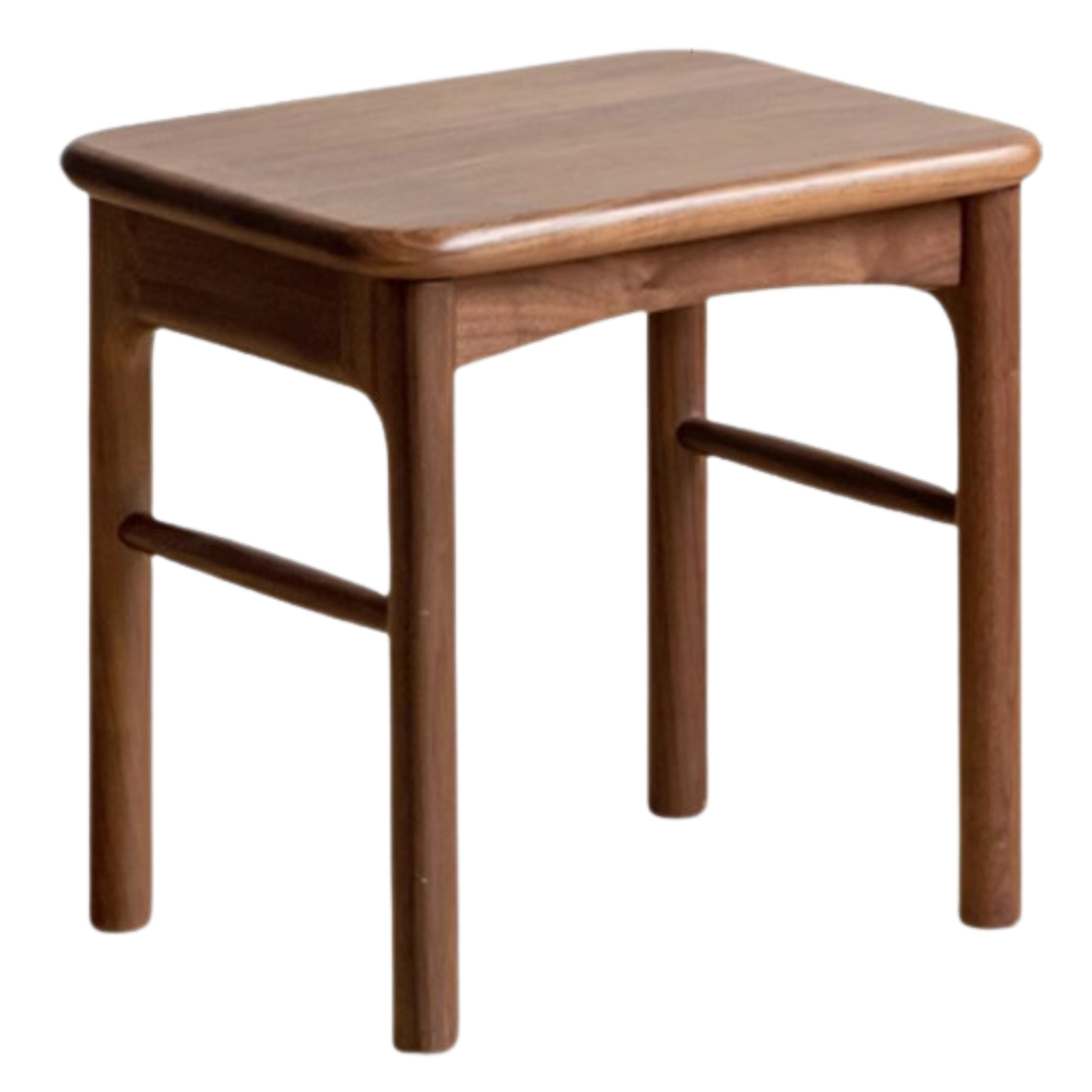 17.7x12.9x16.5 inch / 45x33x42 cm / Rich Dark Walnut color / Solid wood tea stool