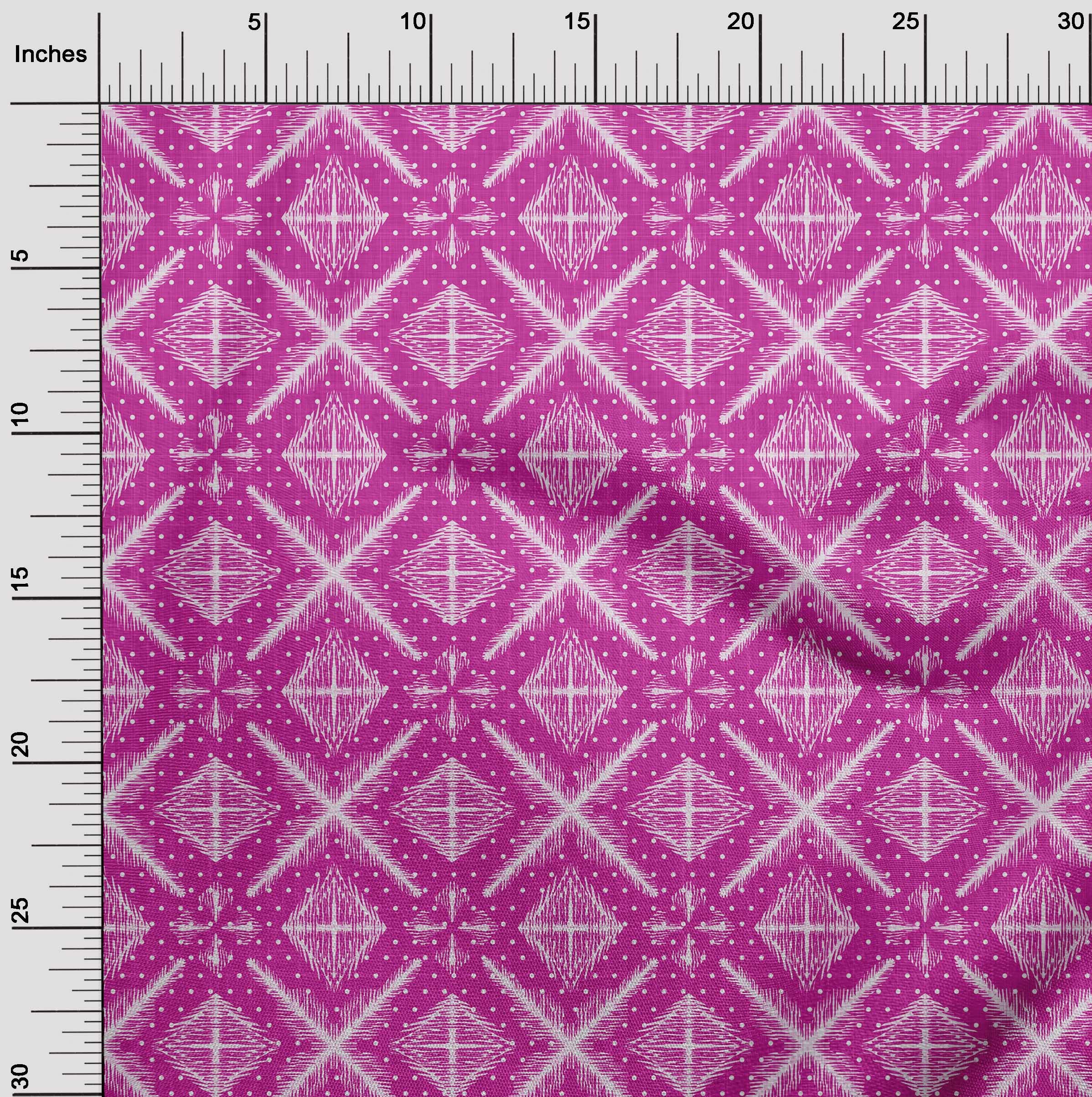 oneOone Viscose Chiffon Fuchsia Pink African Print Fabric by The Yard - 42 Inch Wide Soft Draping Material for Dresses, Skirts & Headwraps