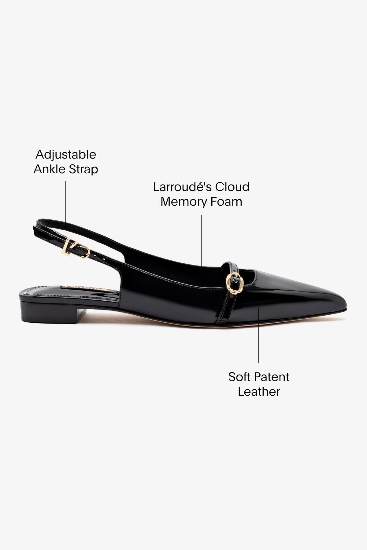 Stylish Ines Flat Shoes in Black Patent Leather - Perfect for Office, Parties & Casual Wear