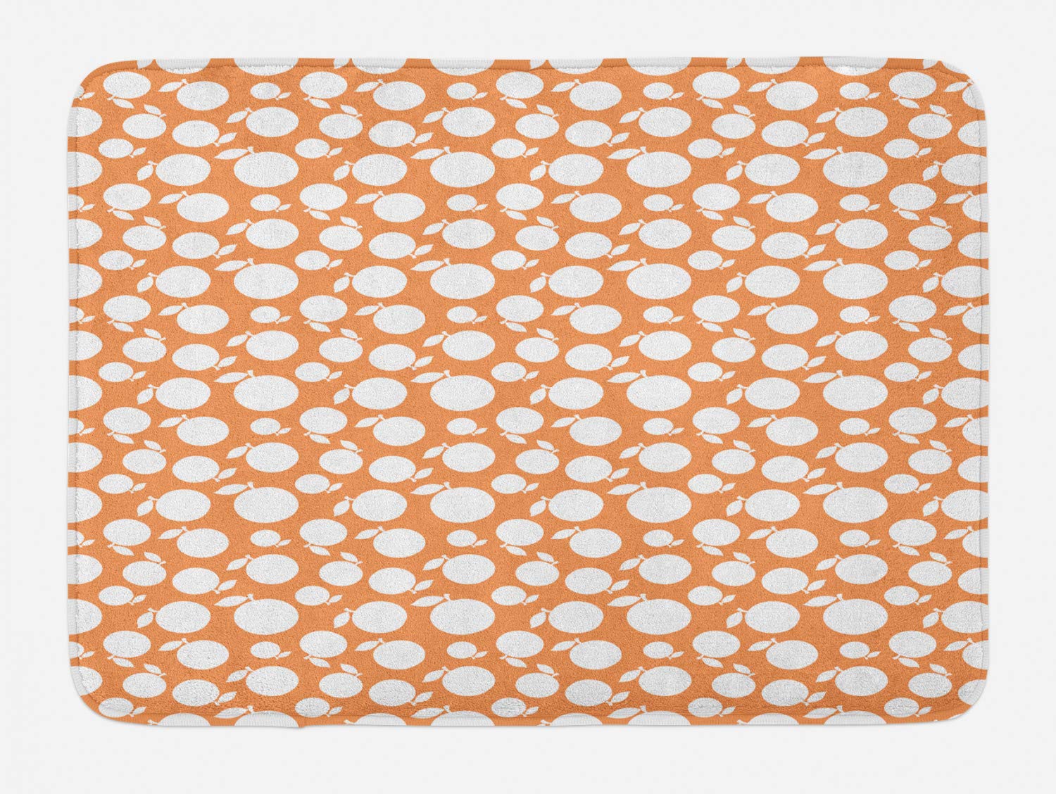 Ambesonne Peach Bath Mat - Non-Slip Plush Bathroom Rug with Silhouette Peaches Design, 30.2