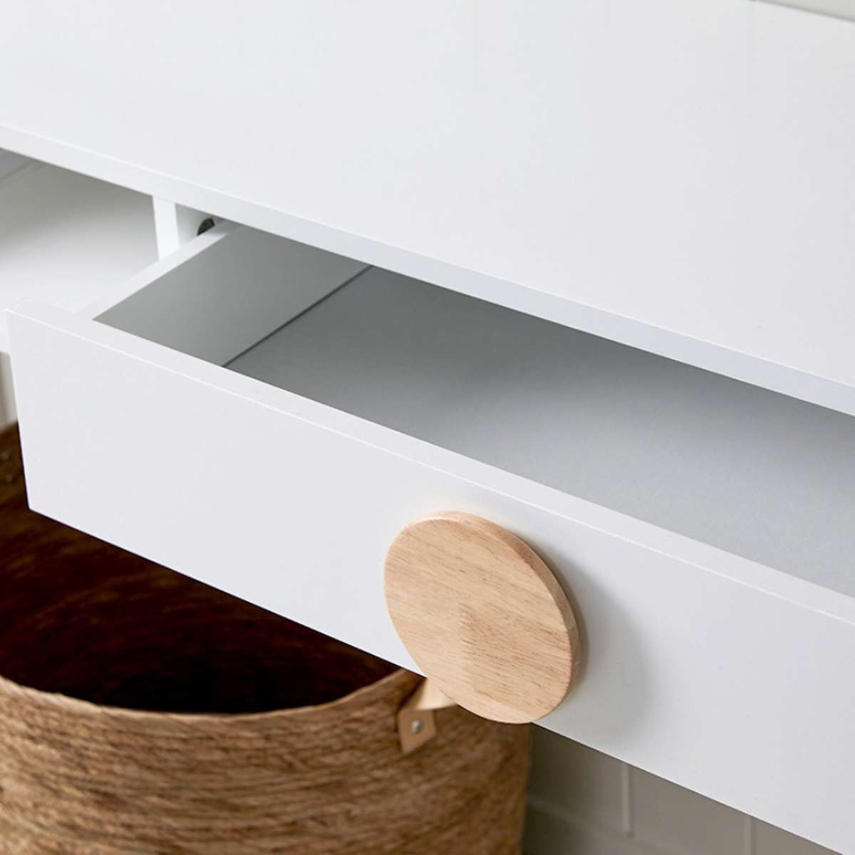 Modern White Eclipse Console Table - Entryway Sofa Table, Hallway Accent Furniture for Living Room, Bedroom & Foyer Decor
