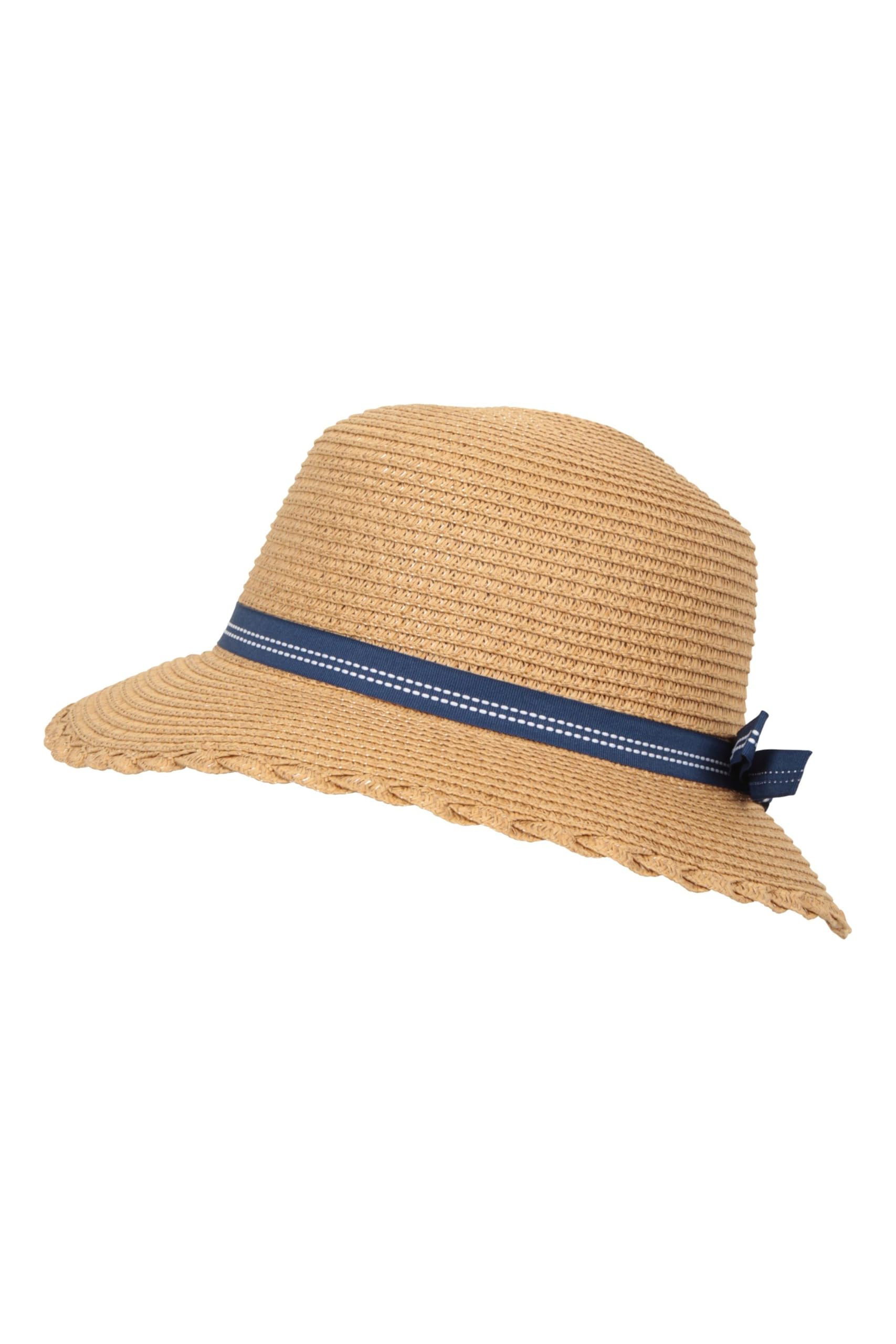 Mountain Warehouse Wide Brim Straw Sun Hat with Bow - UPF 50+ Sun Protection for Women, Gardening, Beach, Outdoor Activities