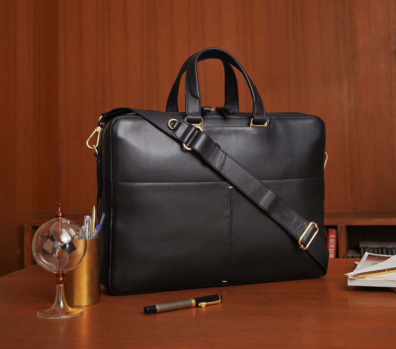 CAMDEN TWIN WORKCASE - Premium Leather Laptop Briefcase for Business Professionals | Perfect for Office, Travel & Daily Commute