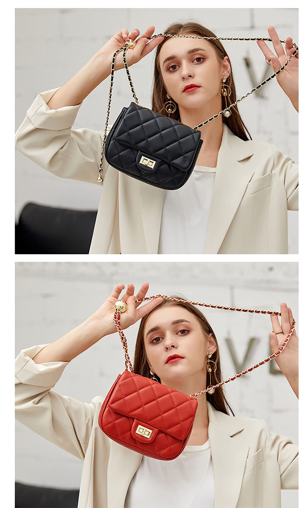 Luxury Designer Handbags for Women - Genuine Leather Quilted Clutch Purse & Crossbody Bag | Perfect for Parties, Weddings & Evening Events