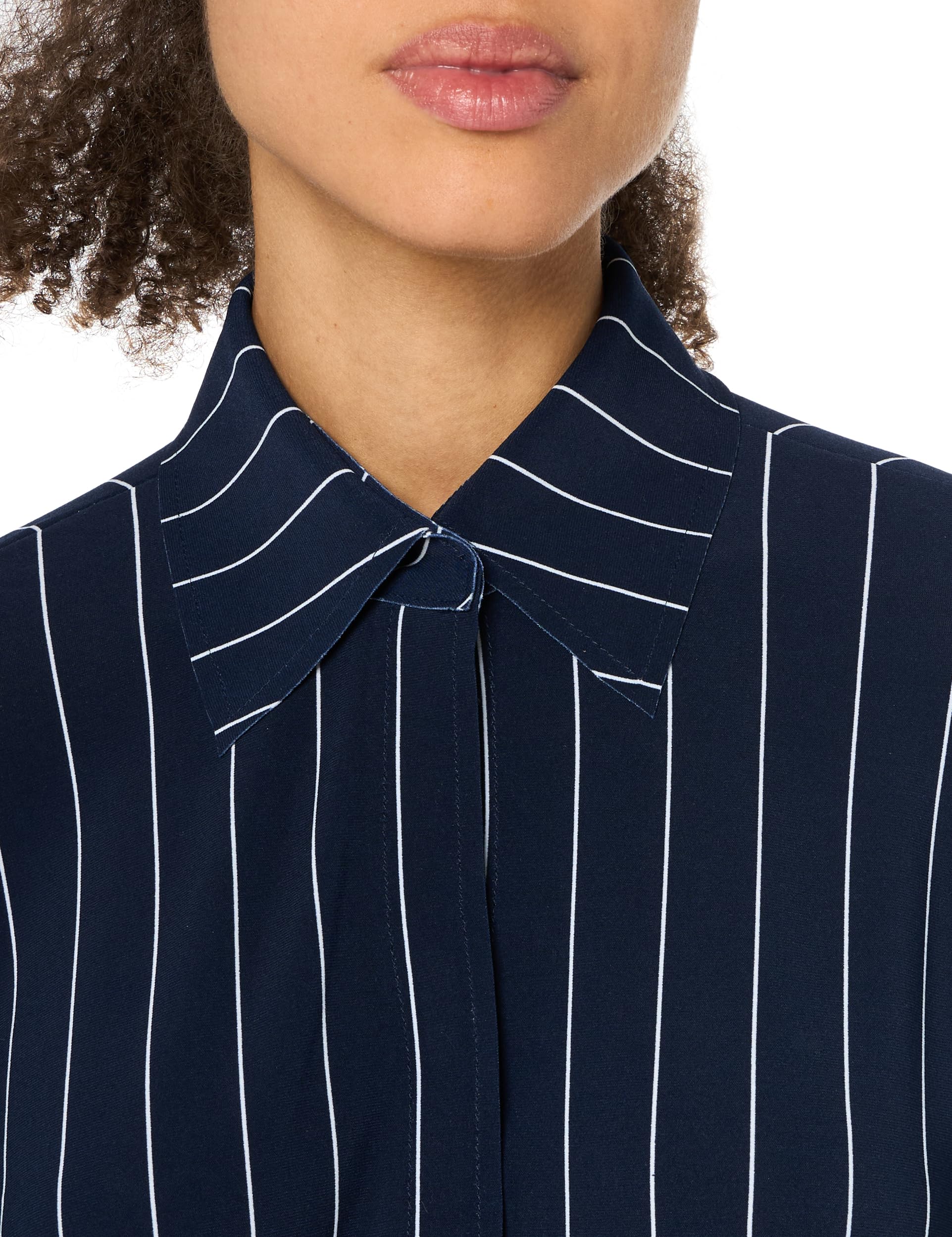 Norma Kamali Women's NK Shirt with Collar Stand - Stylish Button-Down Blouse for Work, Office & Casual Wear