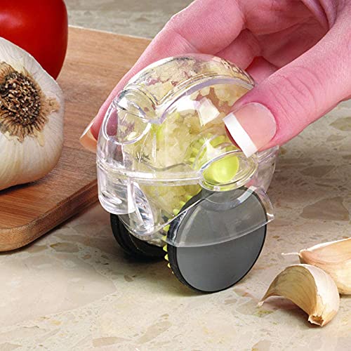 Yicare Stainless Steel Garlic Press and Chopper - Mini Kitchen Gadget for Garlic, Ginger, Nuts - Perfect for Cooking, Salad Making & Meal Prep