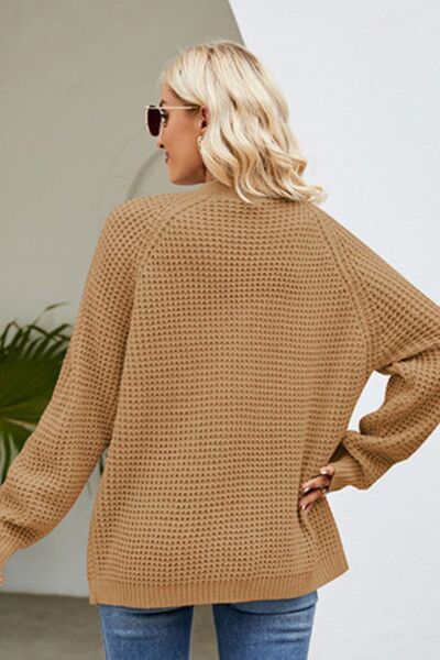 Stylish Open Front Raglan Sleeve Pocketed Cardigan Sweater - Cozy Knit Wrap for Women | Perfect for Office, Casual Outfits & Layering in Fall/Winter