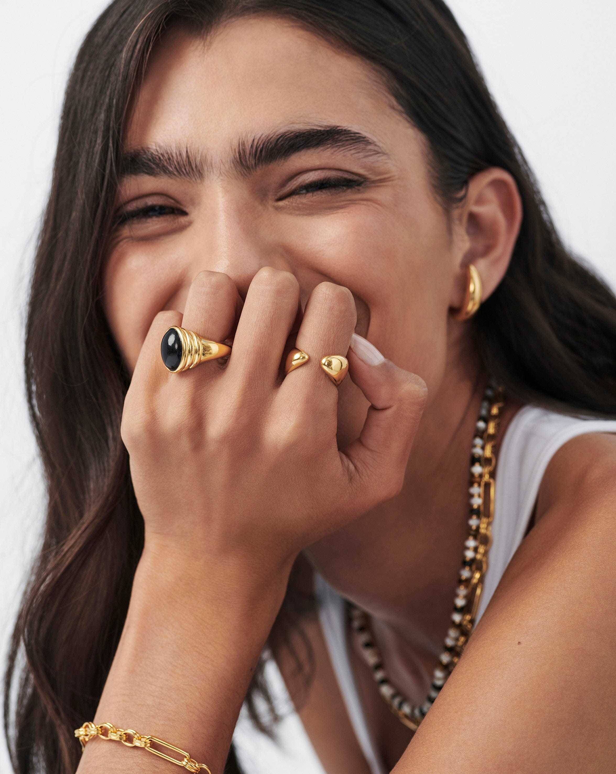 Savi Sculptural Open Stacking Ring - 18k Gold Vermeil Stackable Minimalist Jewelry for Women - Perfect for Layering, Everyday Wear & Special Occasions
