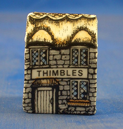 Porcelain China Collectible Thimble - Miniature House-Shaped Sewing Thimble - Vintage Home Decor for Needlework & Display | Perfect for Collectors, Crafters & Home Decoration