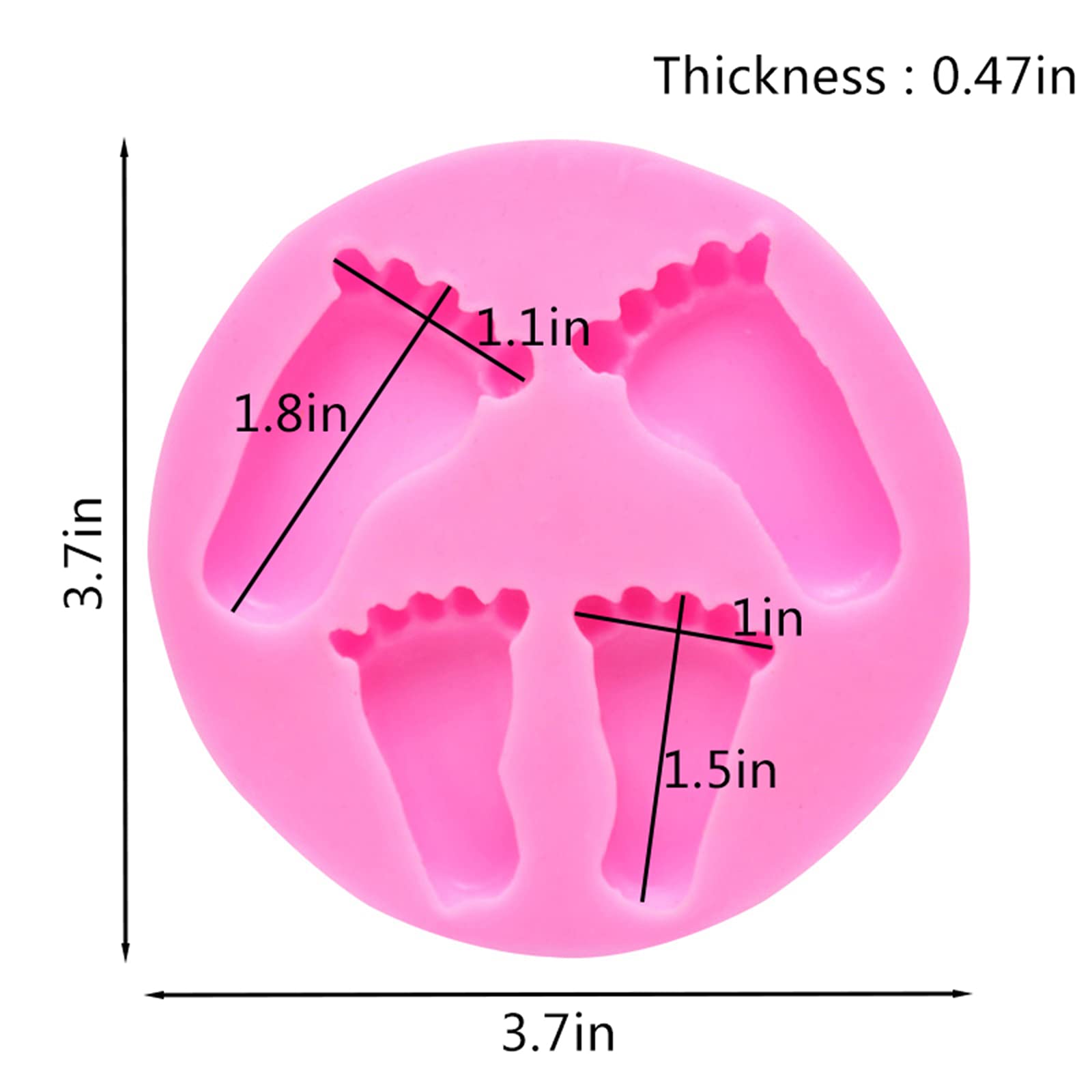 Baby Footprint Silicone Molds - 4 Cavity Fondant Mold for DIY Baking, Cake Topper, Cookies, Chocolate & Polymer Clay - Perfect for Baby Shower Decorations, Newborn Keepsakes & Baking Projects